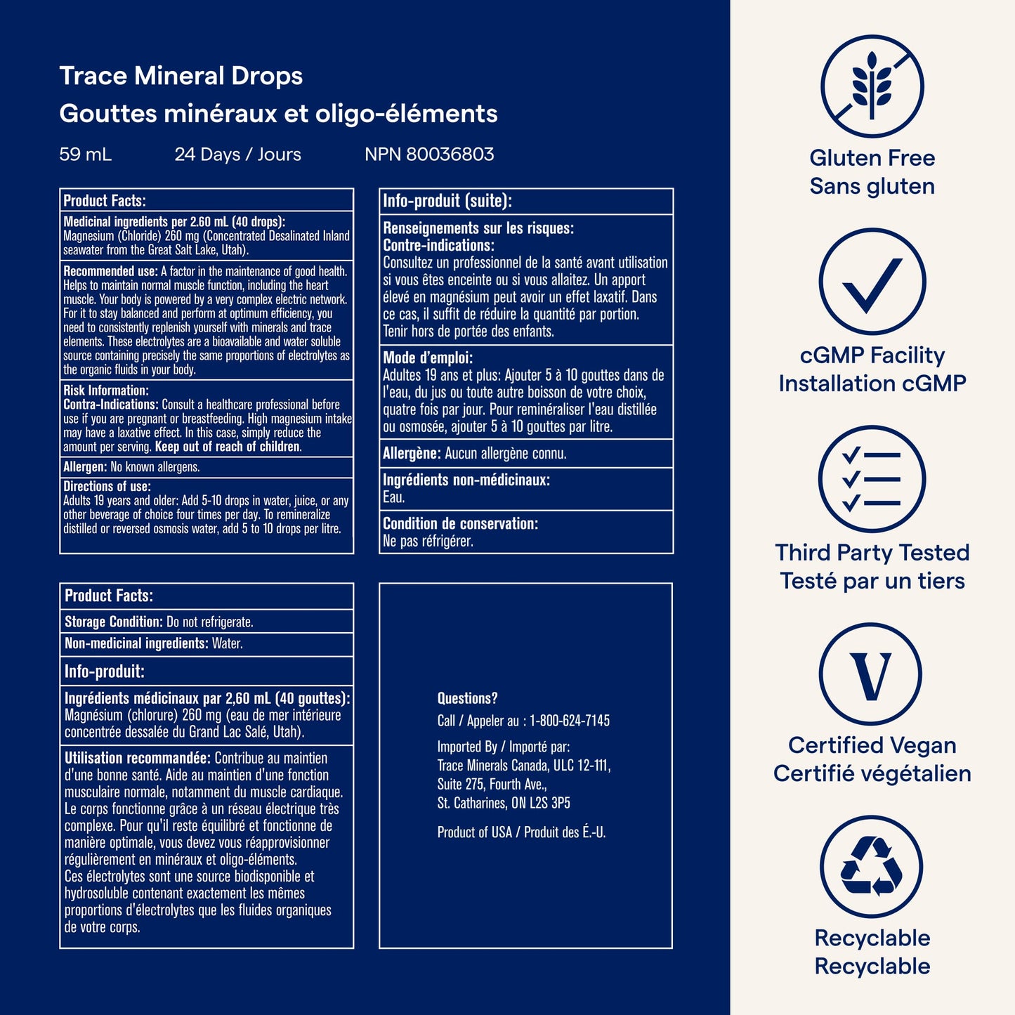 Trace Minerals ConcenTrace Drops | 60 ML | Full Spectrum Minerals | Ionic Liquid Magnesium, Chloride, Potassium | Low Sodium | Energy, Electrolytes, Hydration Trace Minerals