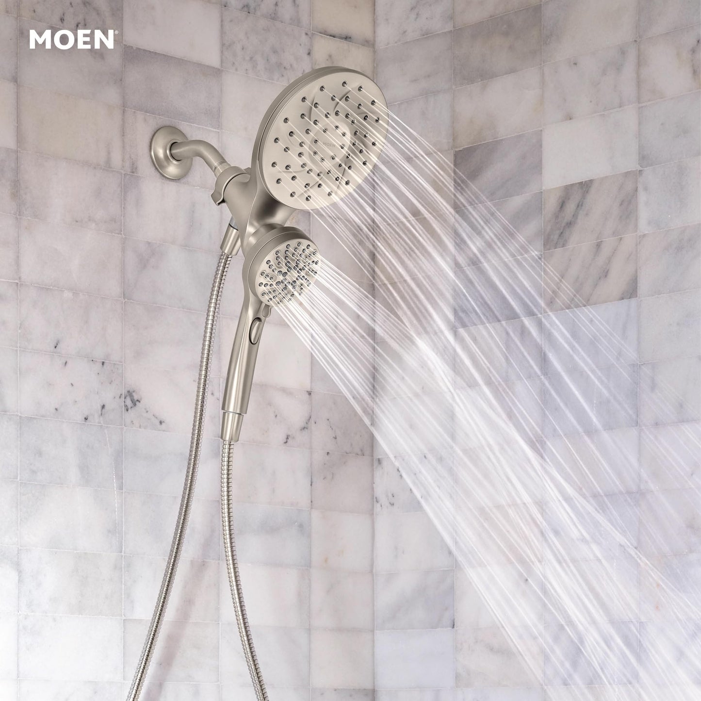 Moen 26009SRN Engage Magnetix Multi-Function Handshower and Rainshower Combo, Spot Resist Brushed Nickel Moen
