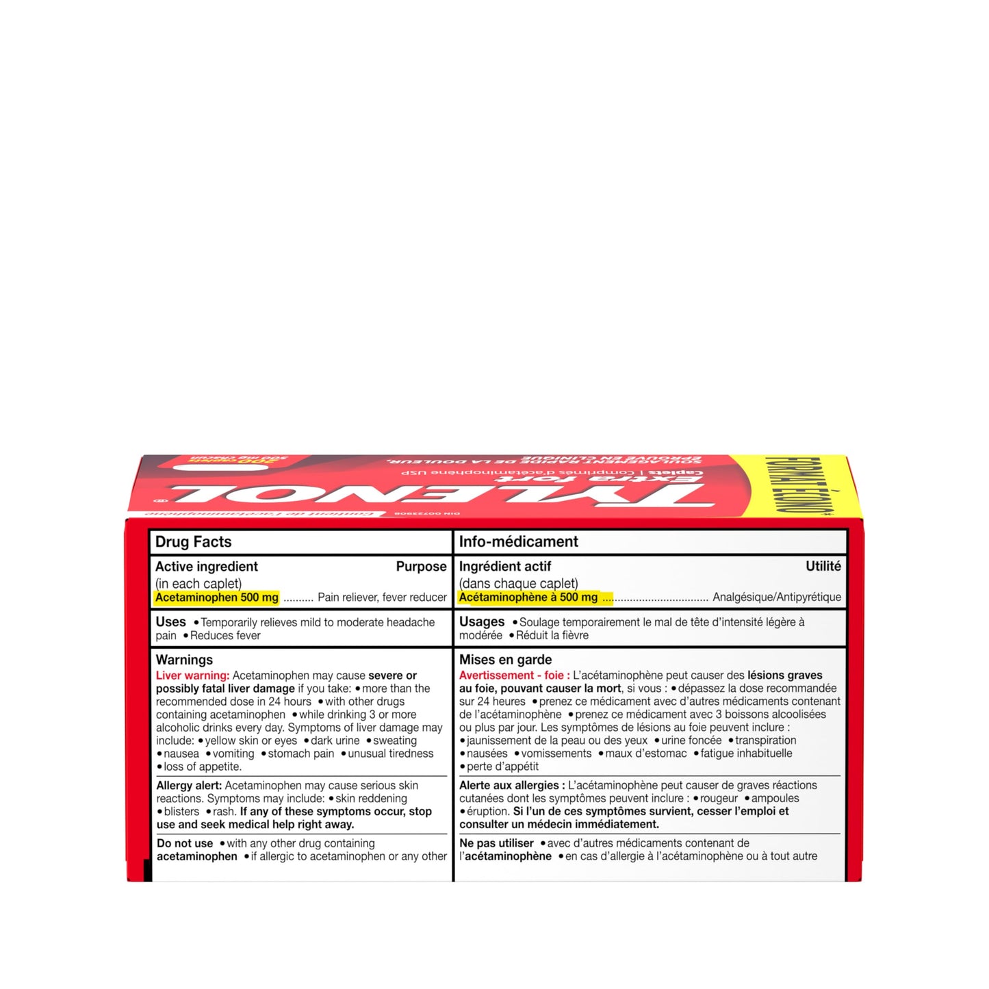 Tylenol Extra Strength, VALUE PACK For Pain Relief, Headache Relief, and Reducing Fever, 500 mg Acetaminophen 200 Caplets - Available at All In One Marketplace Canada