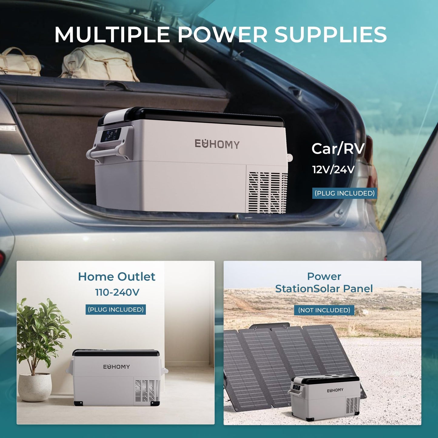 EUHOMY 12 Volt Refrigerator, 59QT(55L) Electric Cooler, 12V Fridge APP Control, 12V Cooler -4℉~68℉, Portable Freezer 12/24V DC 110-240V AC for Camping, Travel, Truck, Home 🍁 All In One Marketplace Canada