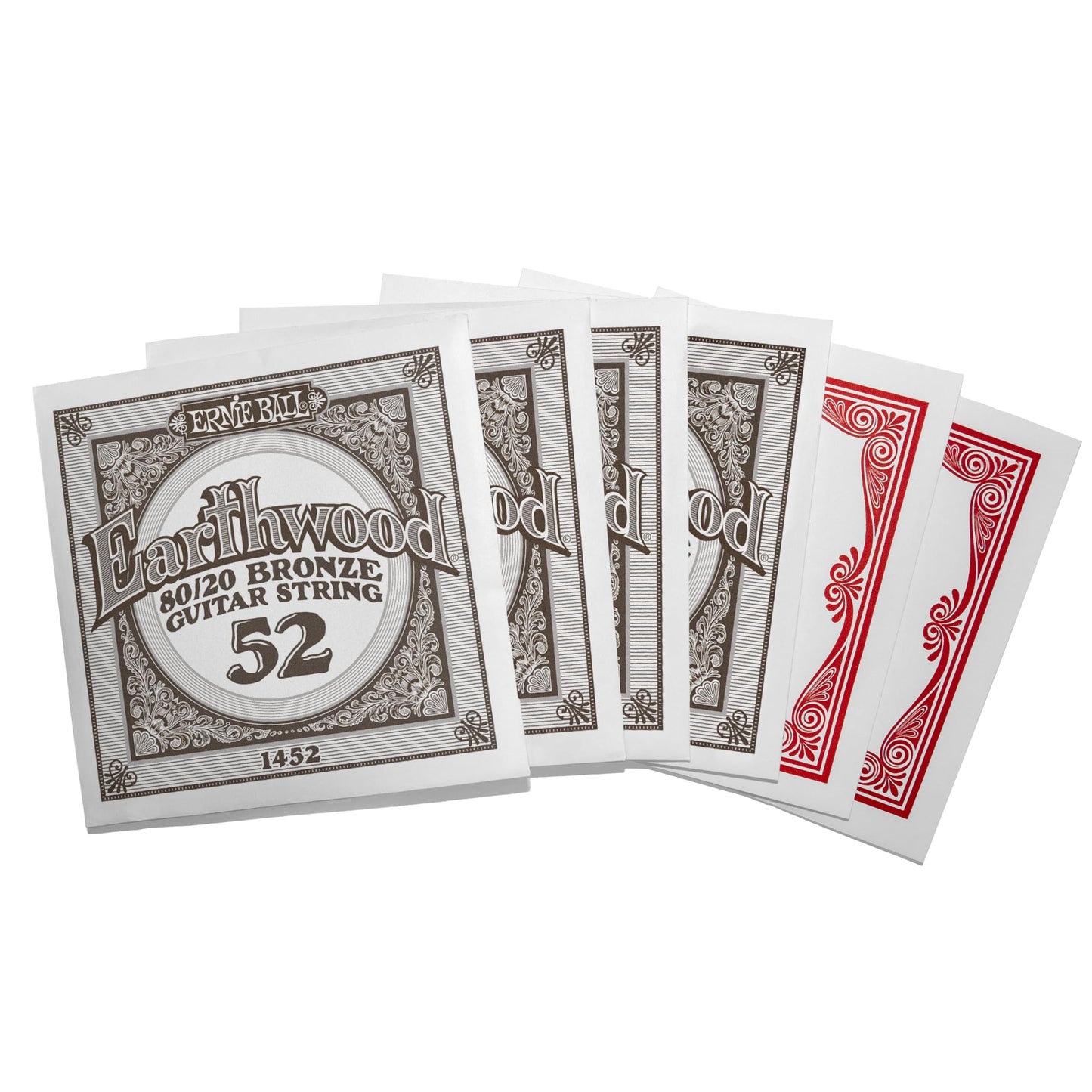 Ernie Ball Earthwood 80/20 Bronze Light Acoustic Guitar Strings 4 pack - 11-52 Gauge (P02404)