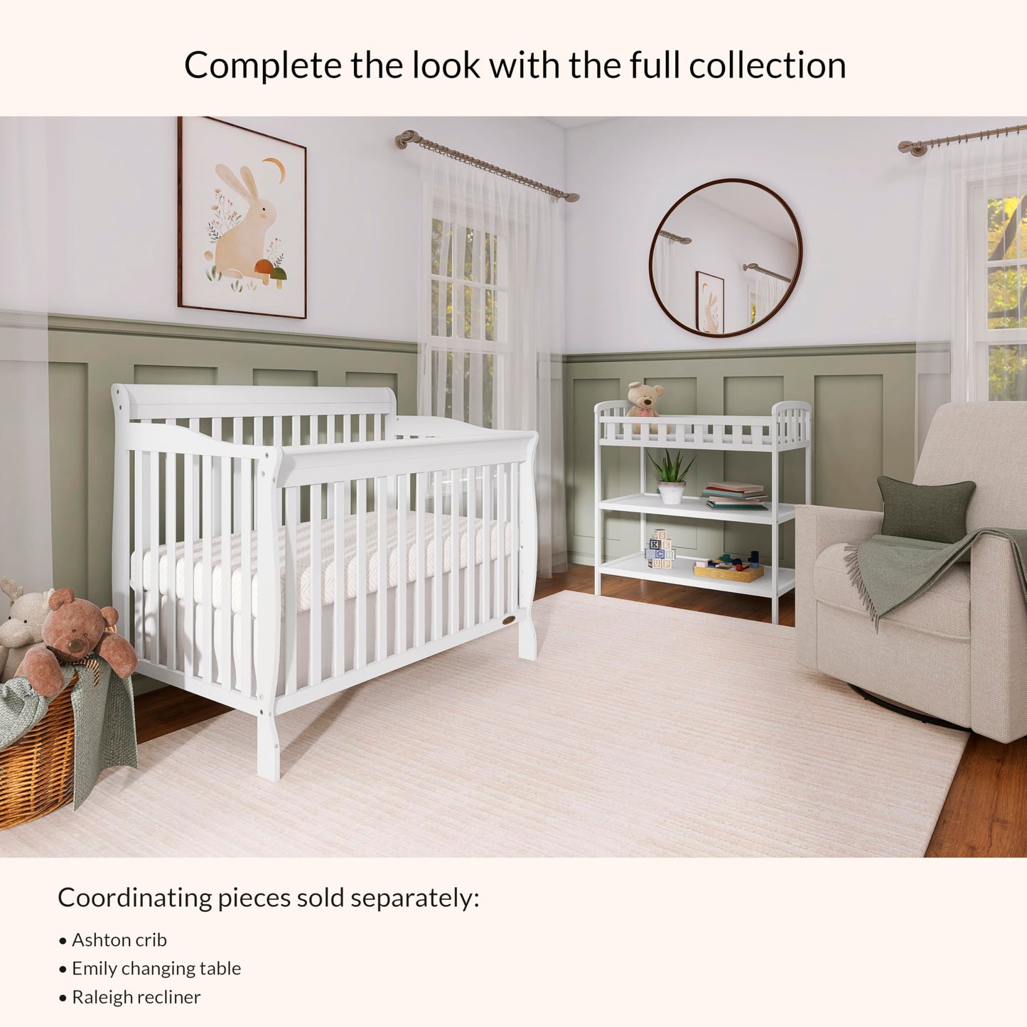 Dream On Me Emily Changing Table In White, Comes With 1" Changing Pad, Features Two Shelves, Portable Changing Station, Made Of Sustainable New Zealand Pinewood Dream On Me