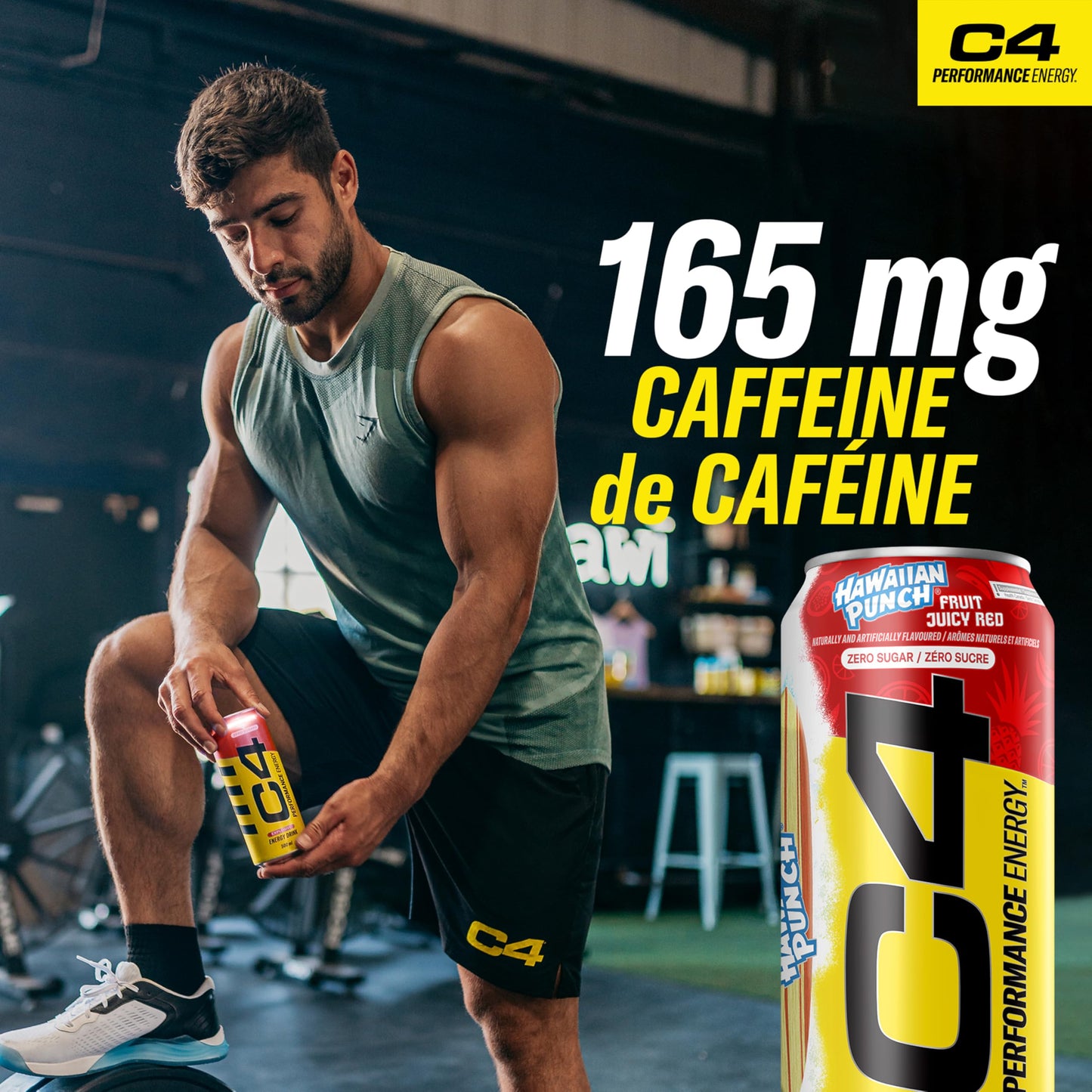 Cellucor C4 Performance Energy Drink, Hawaiian Punch Juicy Red, Carbonated Sugar Free Drink with no Artificial Colours or Dyes, 473mL, 12 count