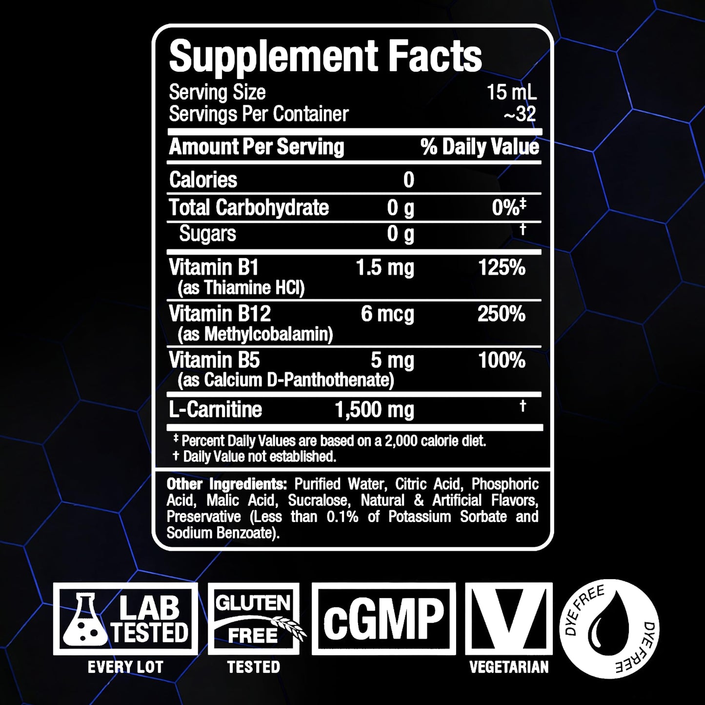 ALLMAX Nutrition Liquid L-Carnitine 1500 Miligrams, Blue Raspberry, 16 oz (473 ml) - Available at All In One Marketplace Canada