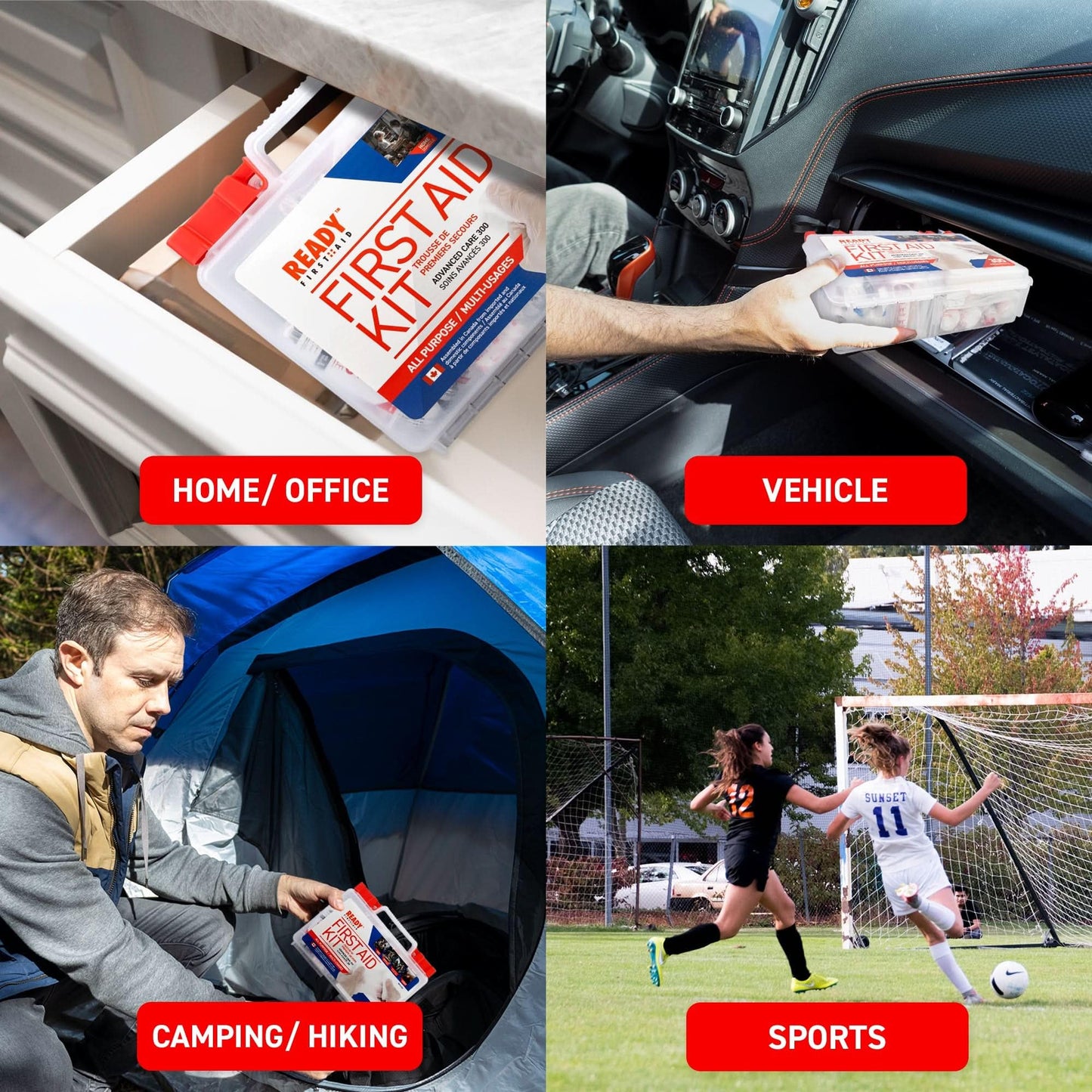 Ready First-Aid 300 Piece First-aid Kit - First Aid Kit for Car, Trousse De Premiers Soins, Home, Camping Essentials, Travel - Available at All In One Marketplace Canada