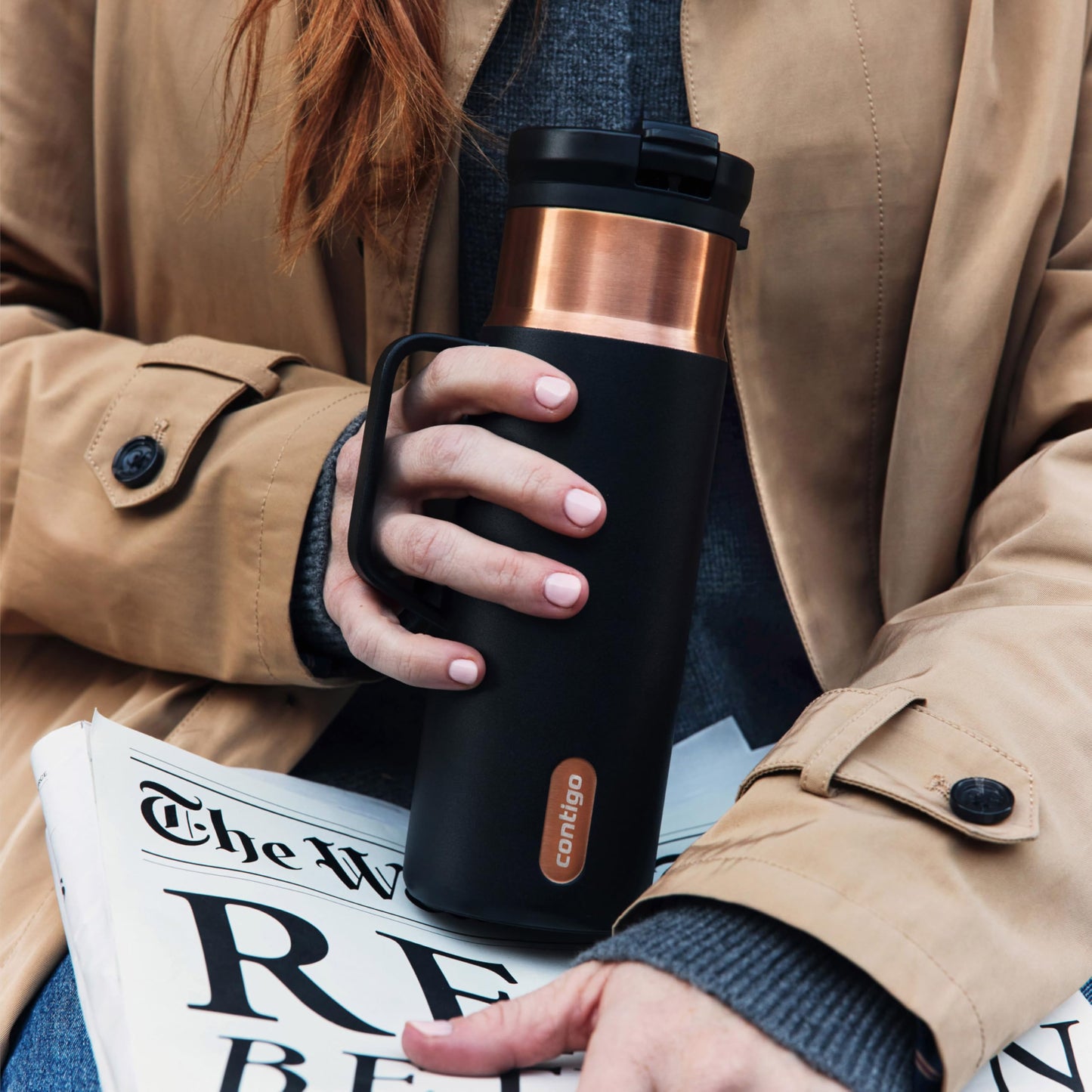 Contigo SnapSeal 20 oz Travel Mug w/Side Handle | Vacuum-Insulated Stainless Steel for Hot Coffee & Tea or Cold Drinks | Spill-Proof Lid w/Straw Compatibility | BPA & Lead-Free | Dishwasher Safe 🍁 All In One Marketplace Canada