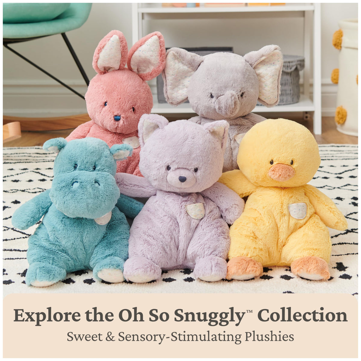 GUND Baby Oh So Snuggly Hippo 12.5-Inch Plush Toy, Ages 0+