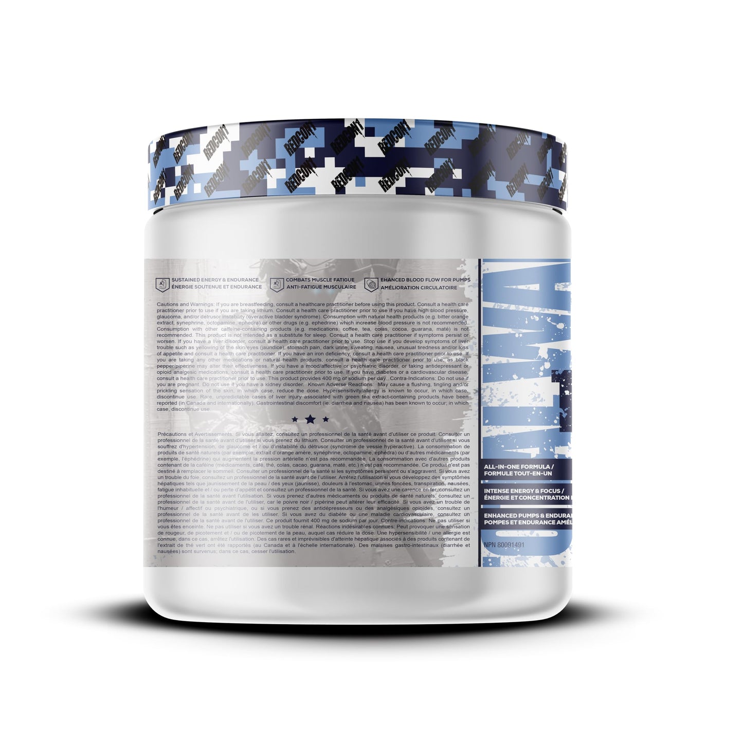 REDCON1 Total War Pre Workout Powder, Arctic Ice - Beta Alanine + Citrulline Malate Vegan & Keto Friendly Preworkout for Men & Women with 250mg of Caffeine - Fast Acting HMB (30 Servings) Redcon1