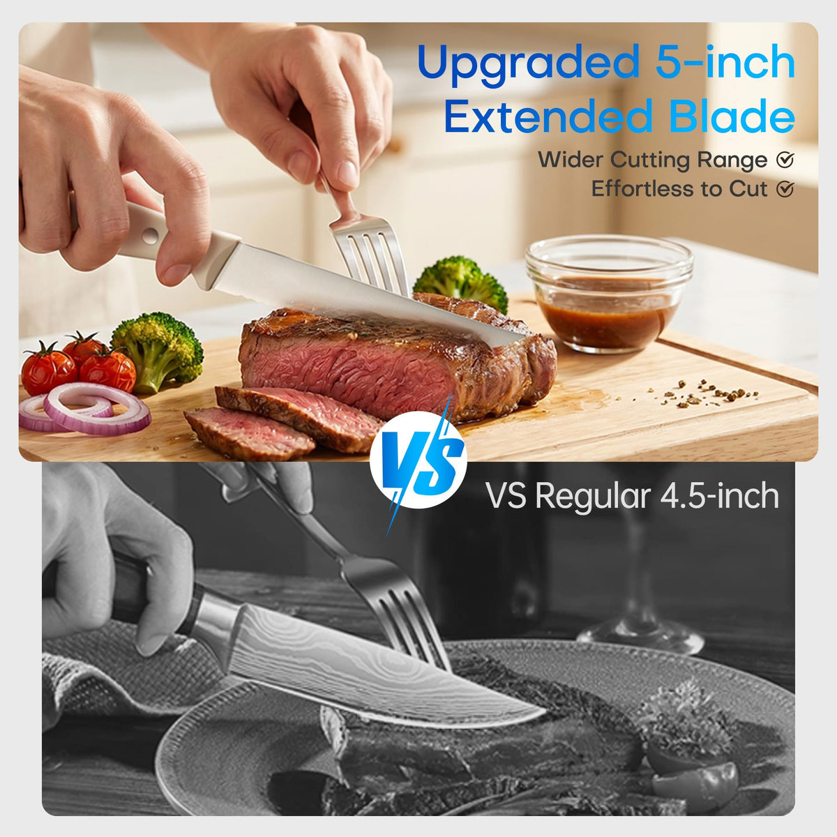 Kuisine Chef Knife Set,High Carbon Stainless Steel Ultra Sharp Blade Ergonomic Handle,Kitchen Knife Block Set with Built-in Sharpener, Elegant Gift for Holiday(Acacia A49, 15PCS) 🍁 All In One Marketplace Canada