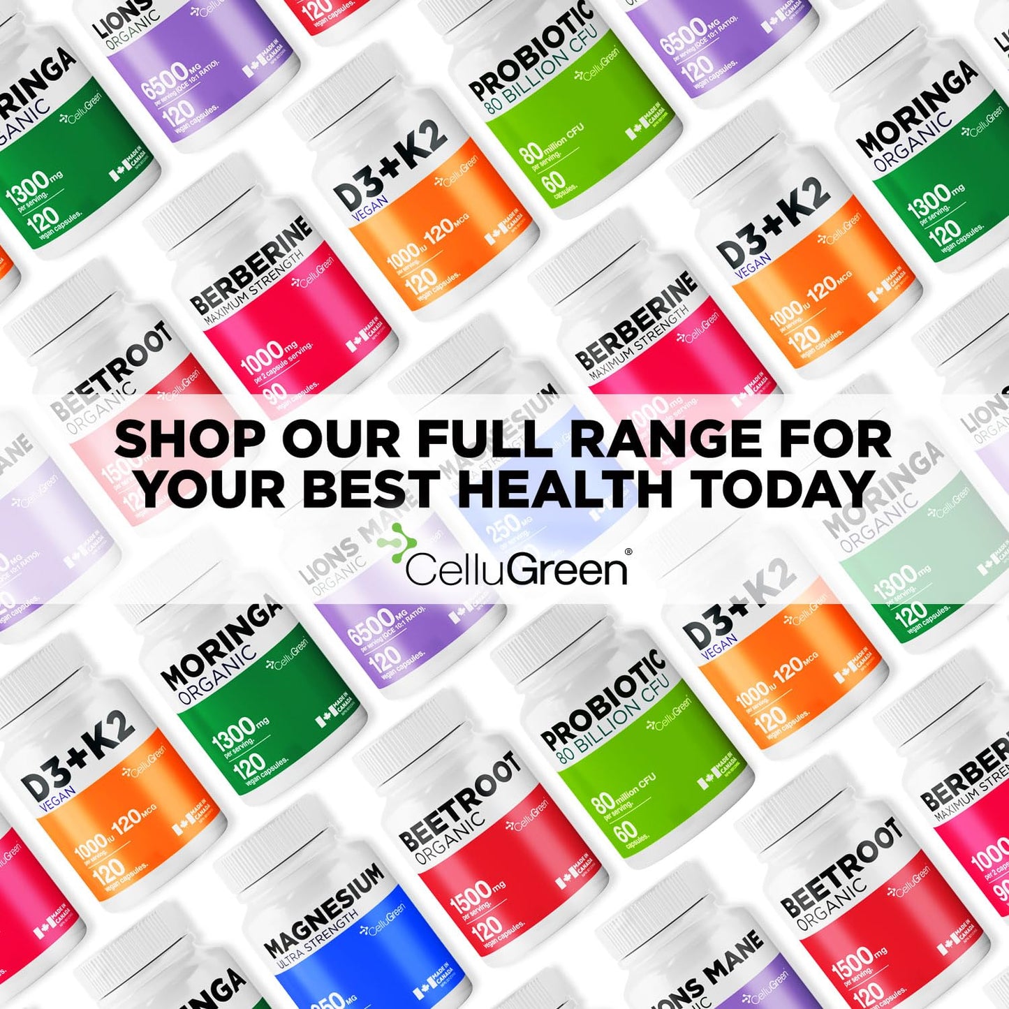 CelluGreen 725mg L-Glutathione MOST POWERFUL AVAILABLE Antioxidant Support for Cellular Health, Liver Detox, Skin & Immune Health, Vegan, Made in Canada. 60 Capsules - Available at All In One Marketplace Canada