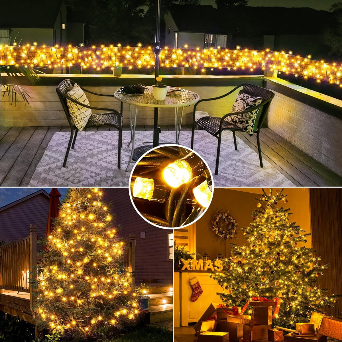 Mresove Upgraded 105FT 300LEDs Christmas Lights Connectable Outdoor Indoor String Lights Timer with Remote 8 Modes Memory Function for Christmas Tree Party Decoration Warm White 🍁 All In One Marketplace Canada