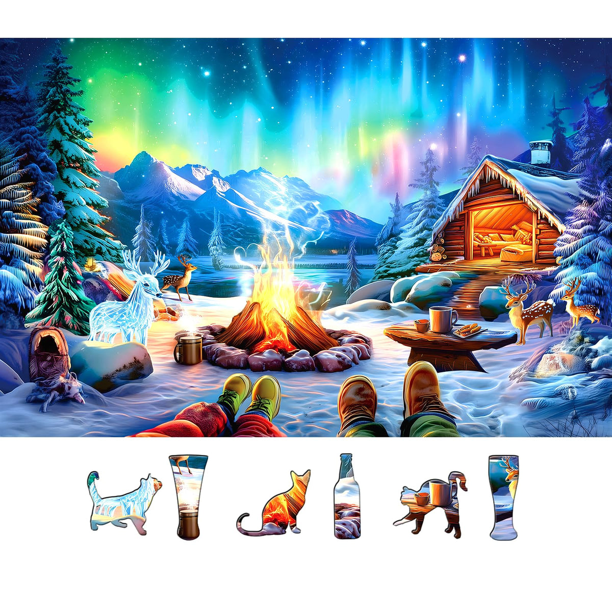Aurora Winter Camp 500 Piece Puzzle for Adults with Letters on Back 🍁 All In One Marketplace Canada
