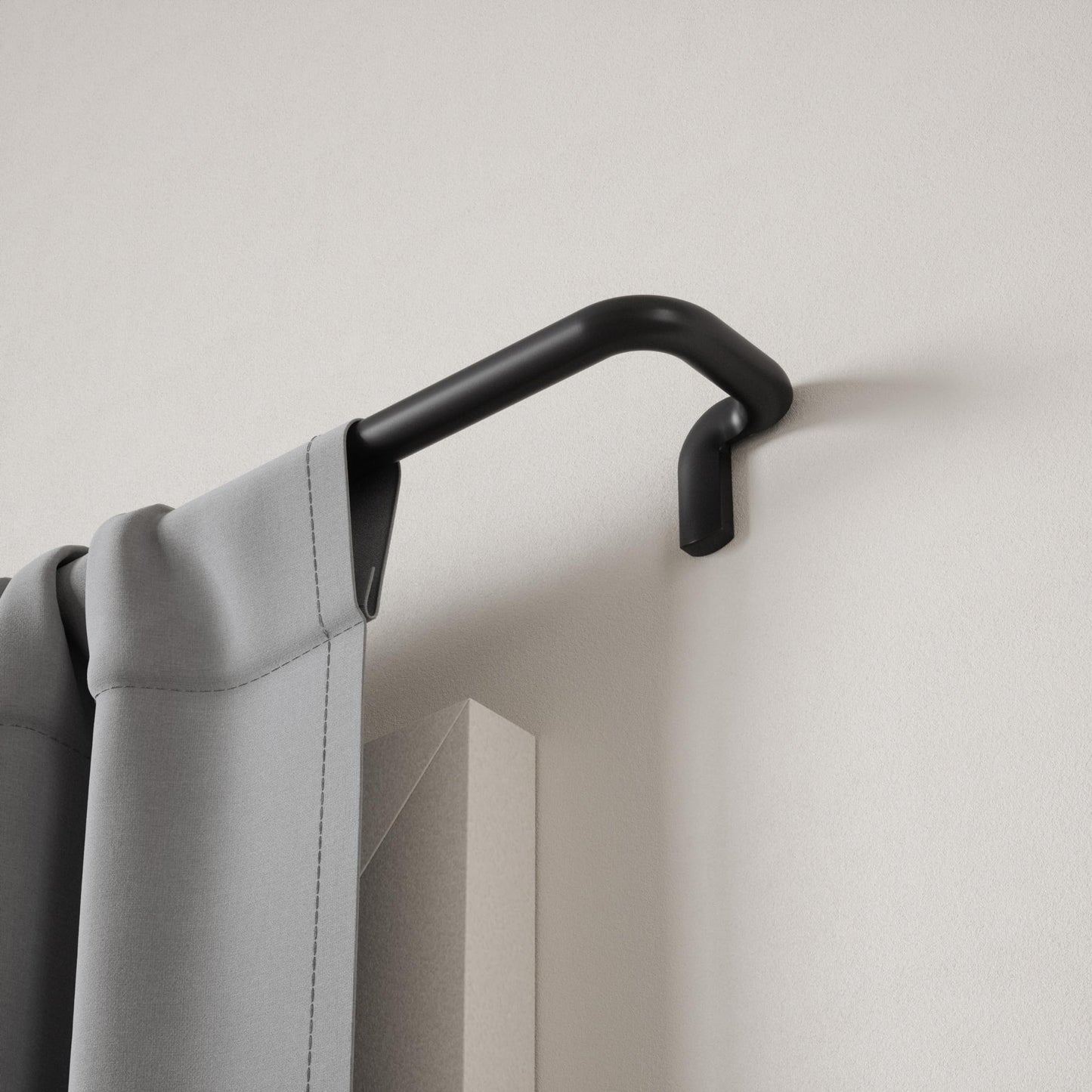 Umbra Twilight Curtain Rod Set – Wrap Around Design Ideal for Blackout or Room Darkening Panels, 30 to 84 Inches, Black Umbra
