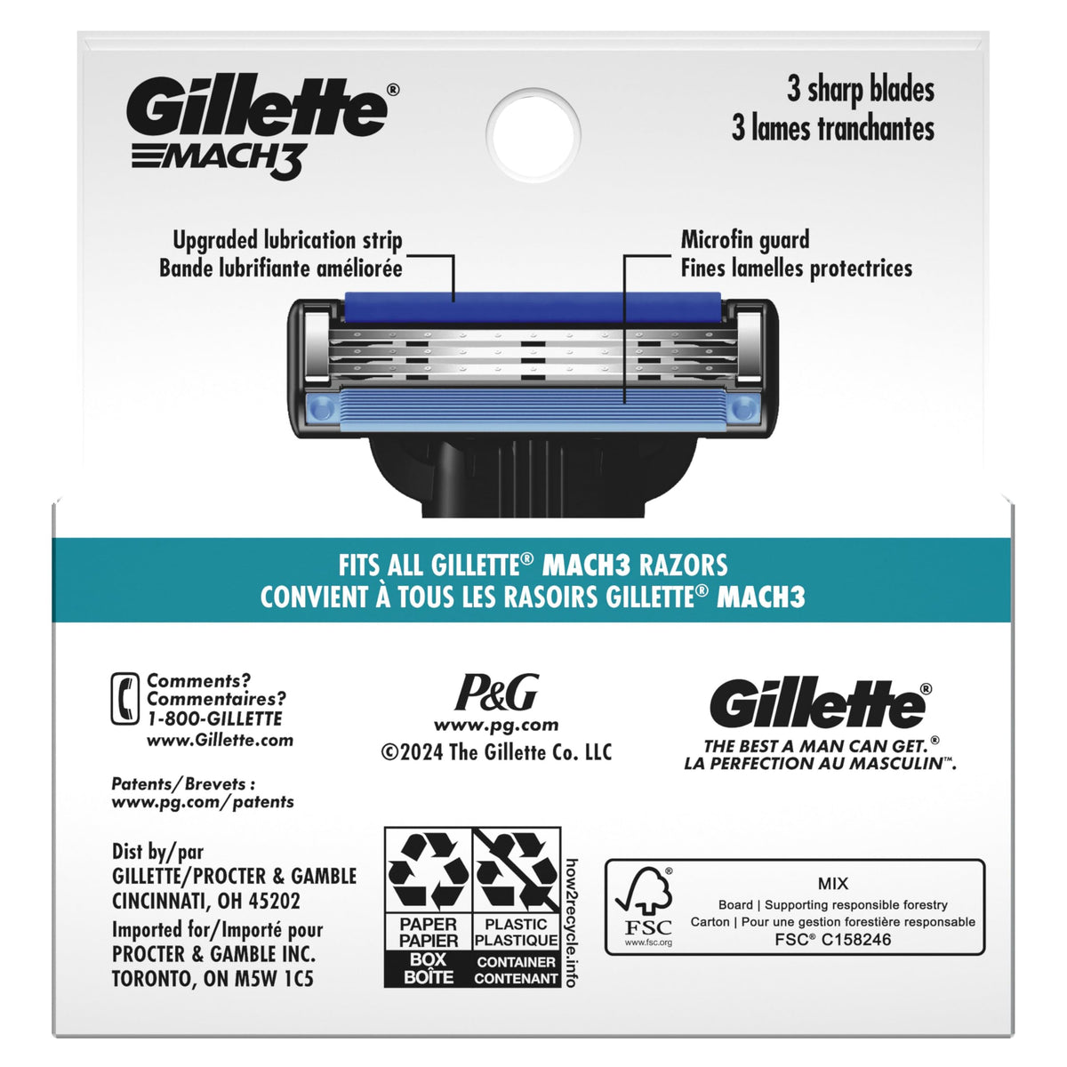 Gillette Mach3 Men’s Razor Blades - 5 Refills