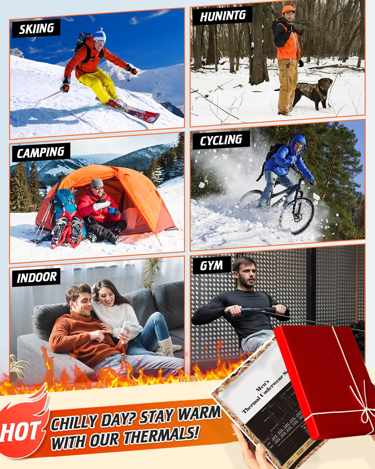 Long Johns for Men Thermal Underwear Set Warm Base Layer Cold Weather L 🍁 All In One Marketplace Canada