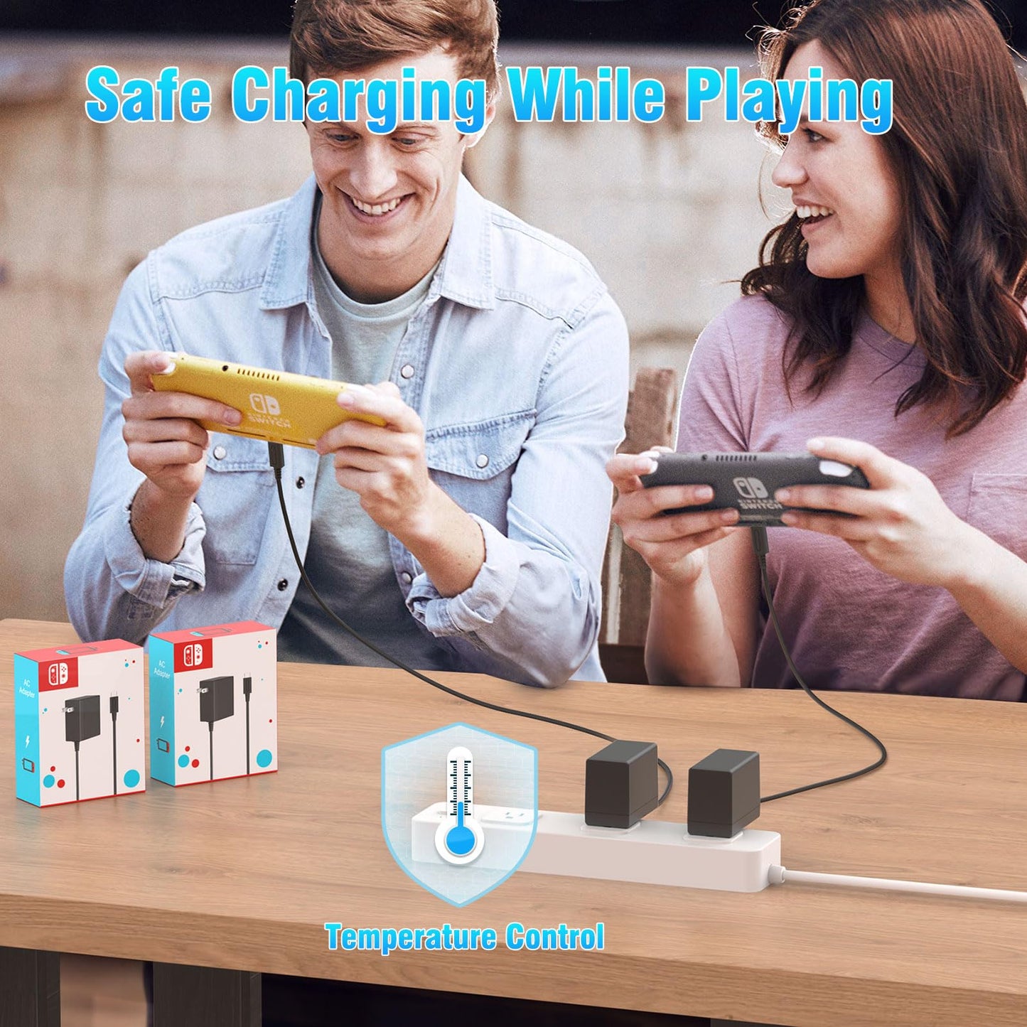 SATURNDOCK 45W Charger Compatible with Nintendo Switch, Fast Charging Power Supply Compatible with Switch OLED/Lite/Steam Deck Dock, Support TV Mode, 15V 2.6A (5ft)