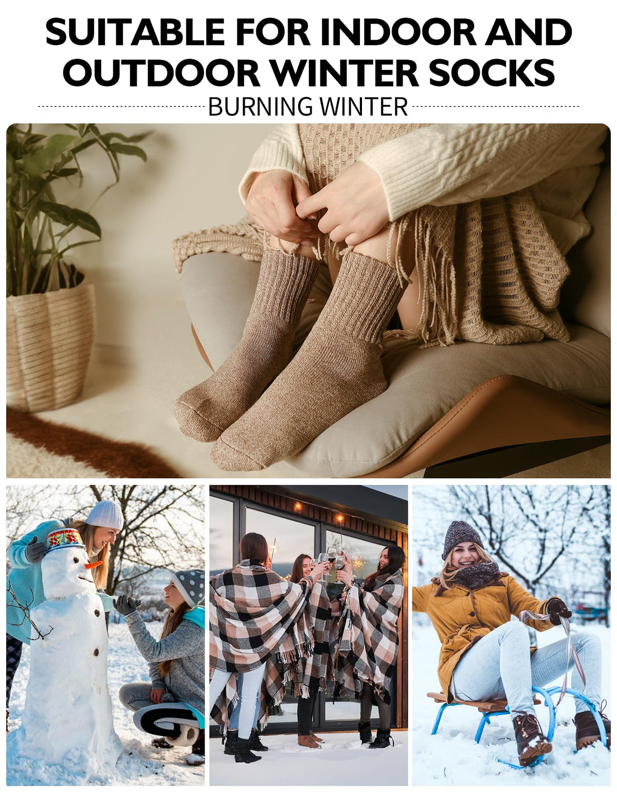 CLOSEMATE Women's Winter Boot Socks, Warm and Cozy, 3 Pairs š All In One Marketplace Canada