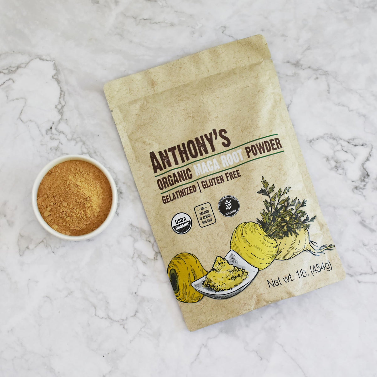 Anthony’s Goods Organic Gelatinized Maca Root Powder, 454g