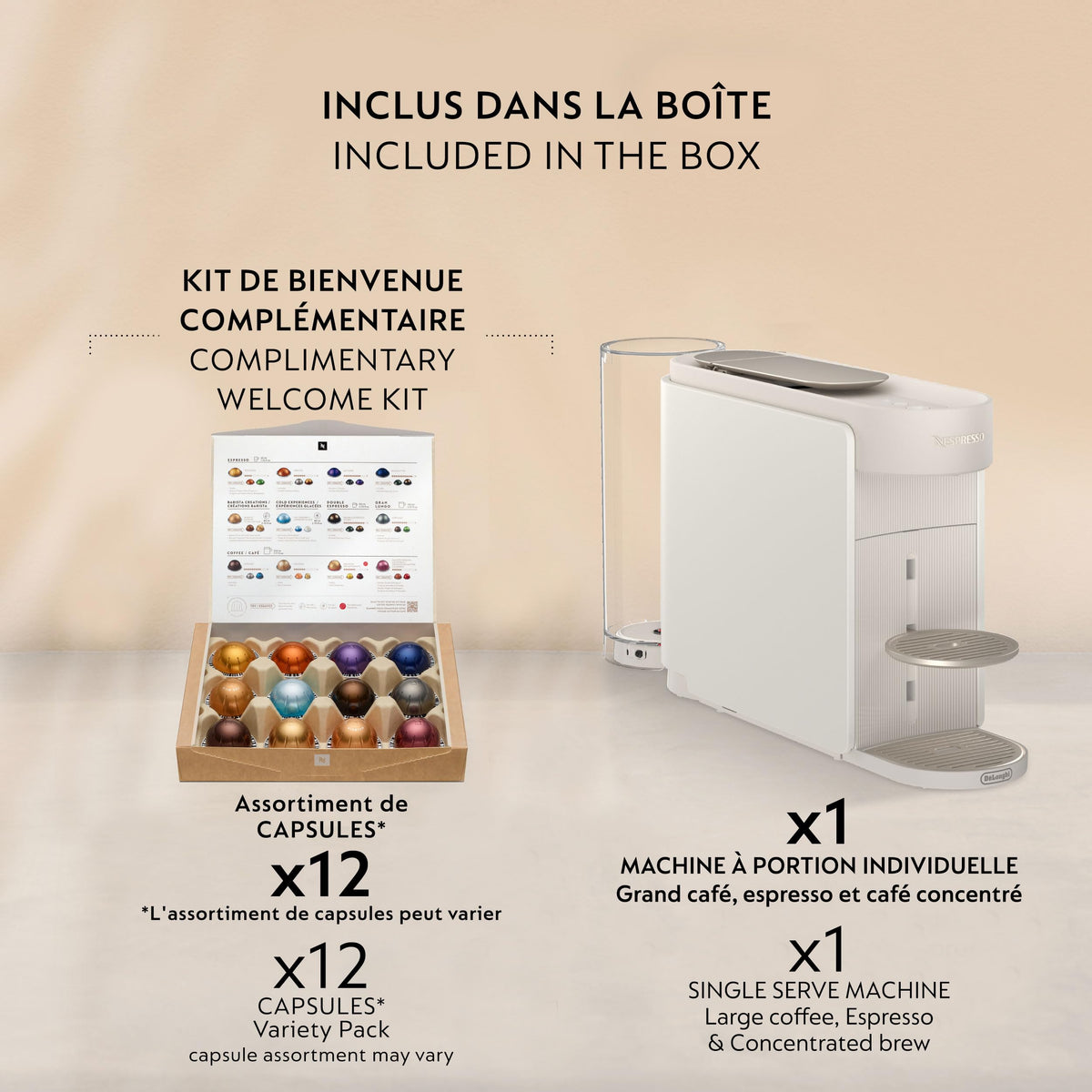 Nespresso Vertuo Up Coffee and Espresso Machine Pearl White