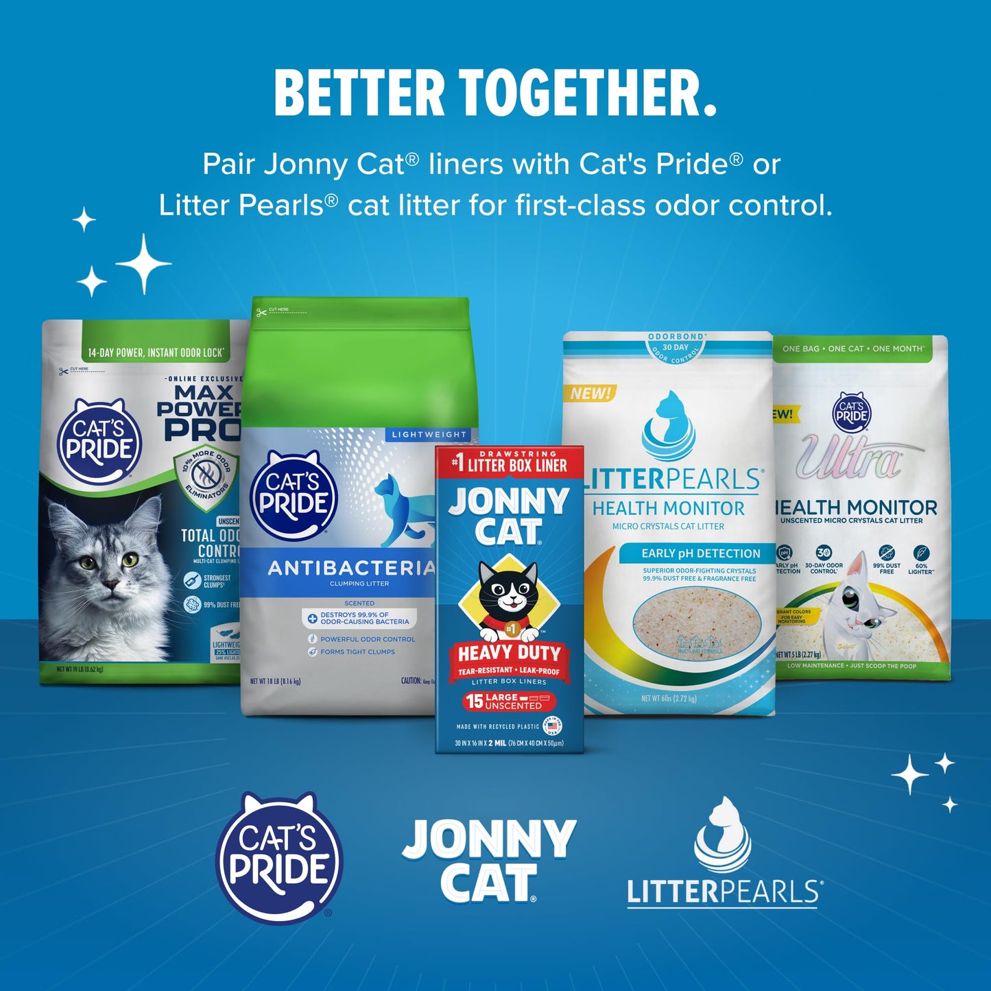Jonny Cat Litter Box Liners: Heavy Duty - Tear & Leak Resistant - Drawstring Close - Jumbo, 15 Count JONNY CAT
