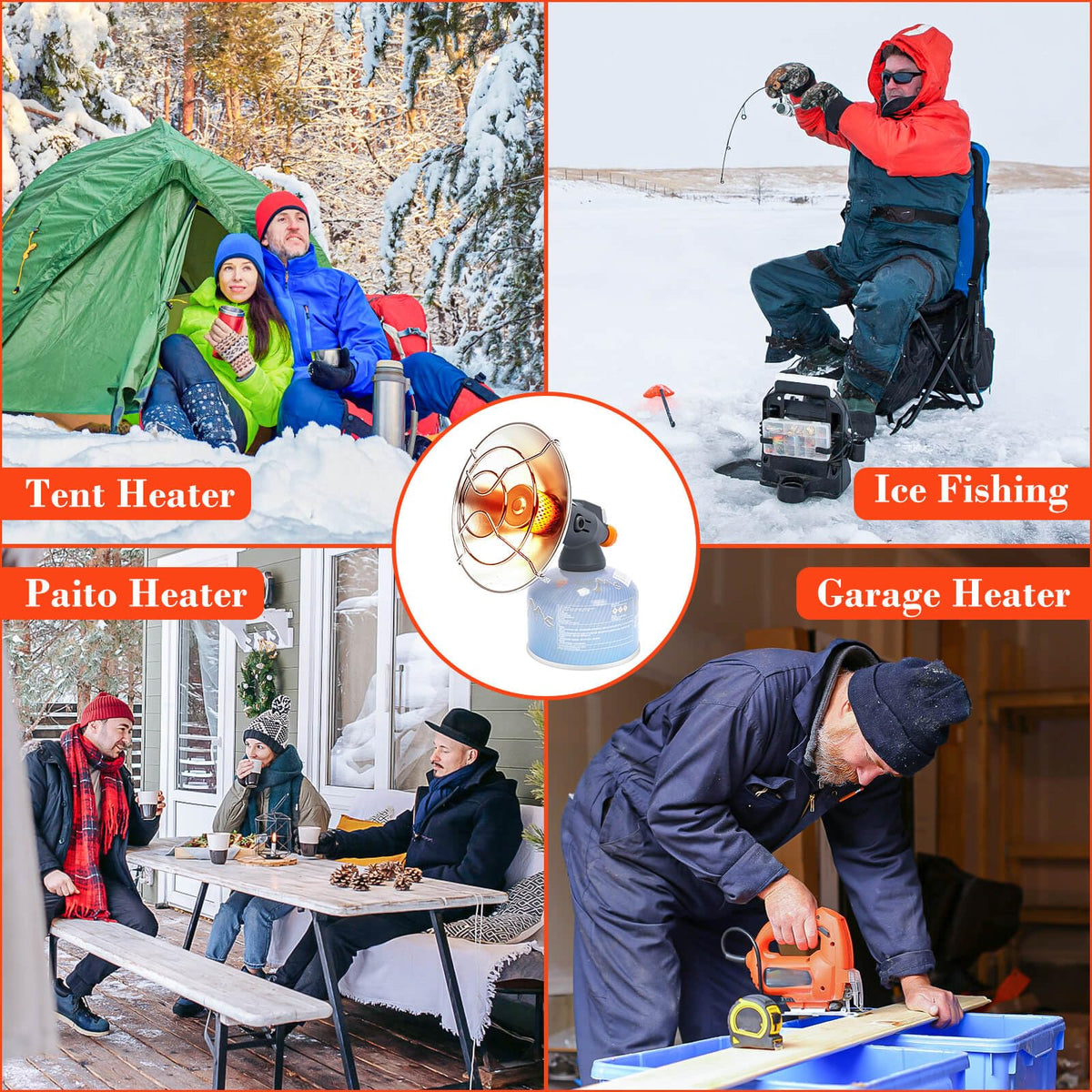 GFTIME Portable Camping Heater, 4,300 BTU 2-in-1 Propane & Butane Heater with High-Altitude Ignition, Tent Heater for Outdoor, Hiking, Fishing, Patio, Fast Heat, Adjustable Portable Heater for Winter 🍁 All In One Marketplace Canada
