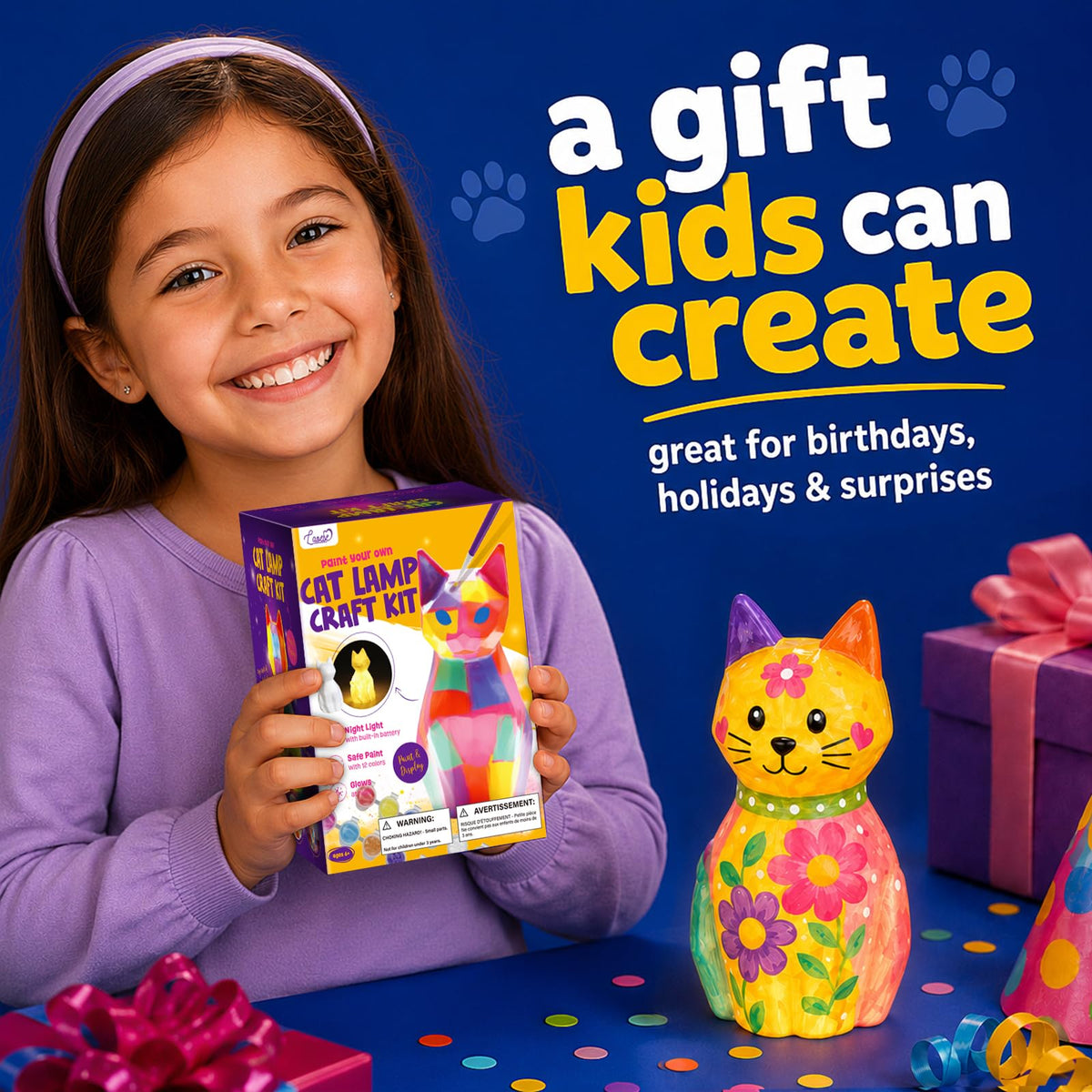 Cat Lamp Painting Kit for Kids, Crafts for Kids 6-8, Gifts for Girls Boys 🍁 All In One Marketplace Canada