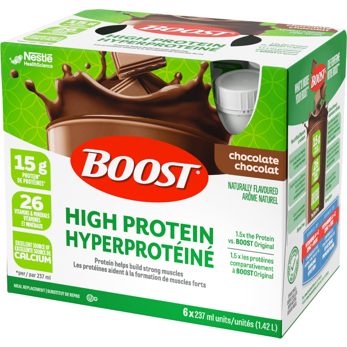 BOOST High Protein Meal Replacement Drink – Chocolate, 24 Bottles, 6.1 kg