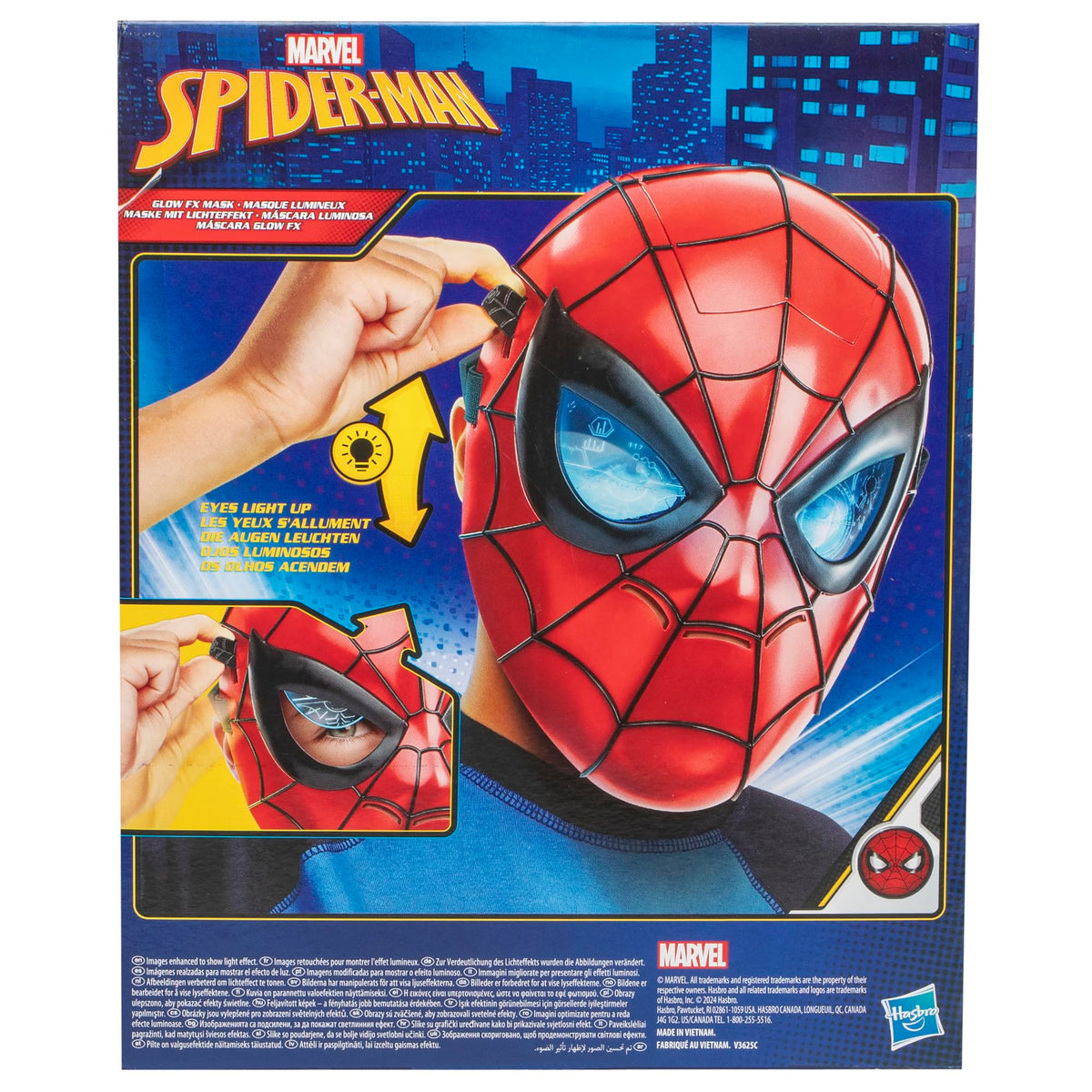Marvel Spider-Man Glow FX Mask, Light-Up Role Play Toy, Super Hero Toys for Kids Ages 5+