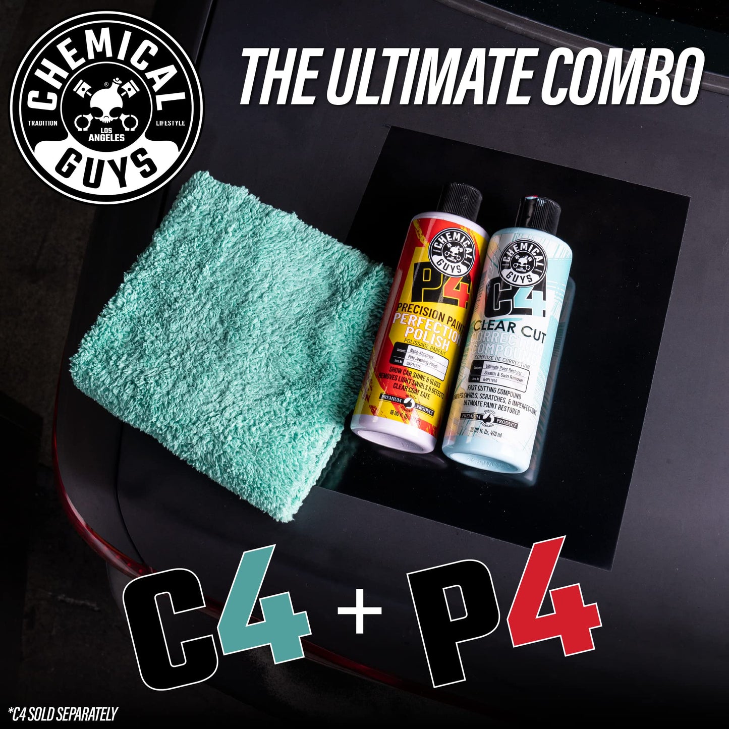 Chemical Guys C4 Clear Cut Correction Compound & P4 Precision Polish Kit (Safe for Cars, Trucks, SUVs, RVs, Motorcycles, & More) 2 x 473 ml Bottles π All In One Marketplace Canada