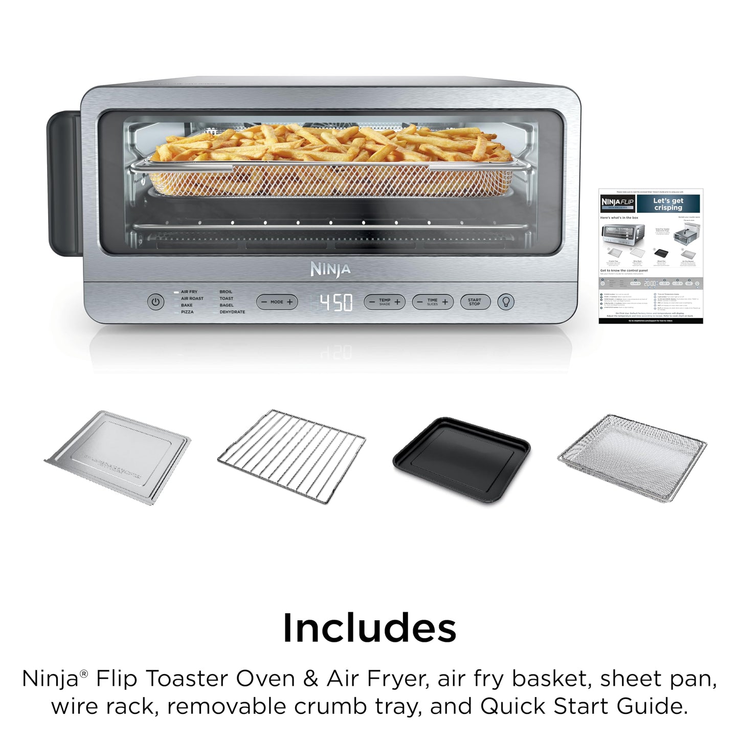 Ninja Flip Toaster Oven & Air Fryer, 8-in-1 Functionality, Flip Up & Away Capability for Storage Space SP151C (Canadian Edition)