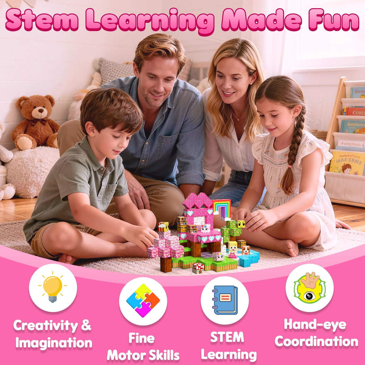 SSAWER Magnetic Blocks, 100PCS Toys Building Blocks Cubes Gifts for Girls 🍁 All In One Marketplace Canada