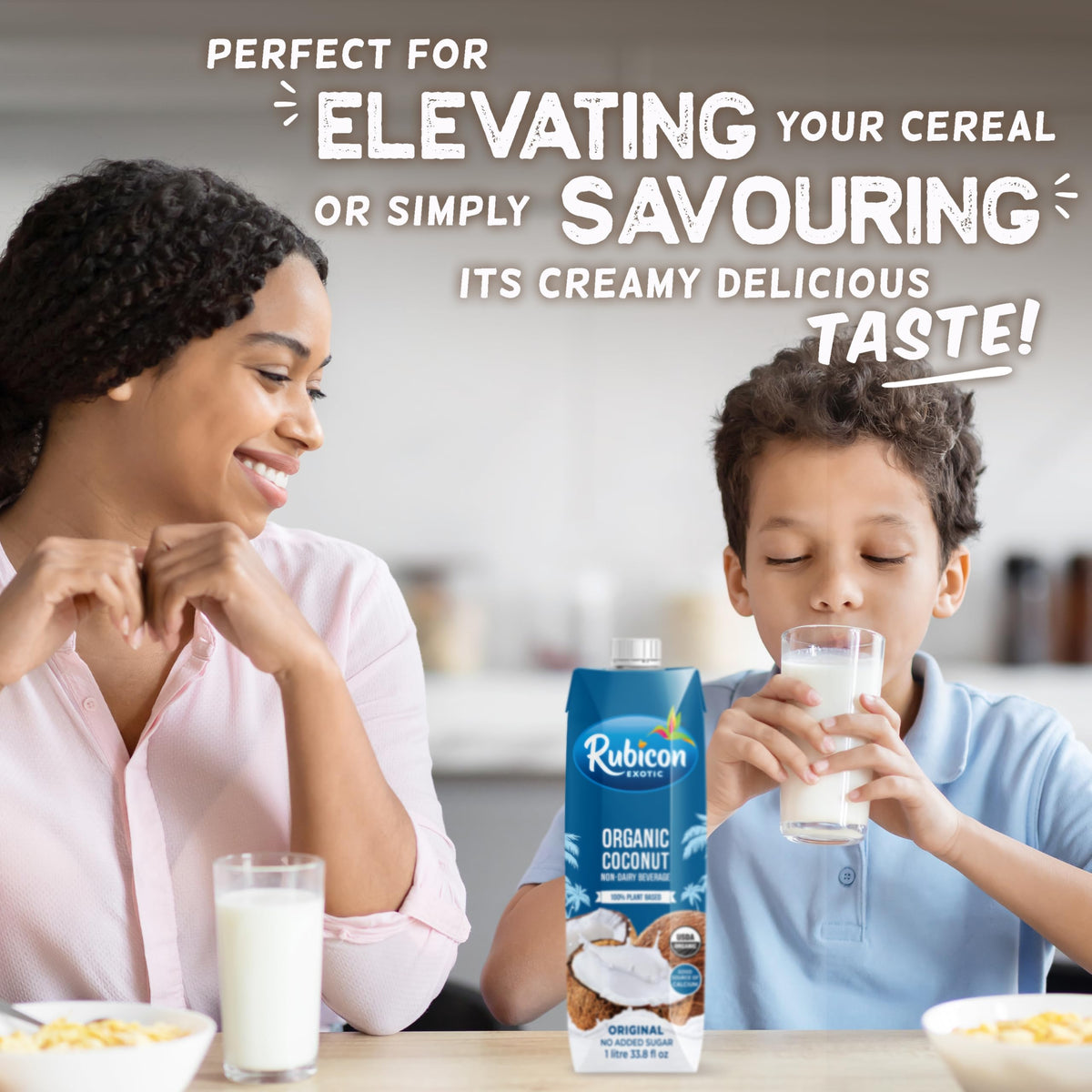 Rubicon Organic Coconut Non-Dairy Milk Beverage | 1L Cartons | 100% Plant Based | Good Source of Calcium | Lactose Free, Non-GMO, No Added Sugar | Organic | Vegan & Vegetarian (Pack of 8)