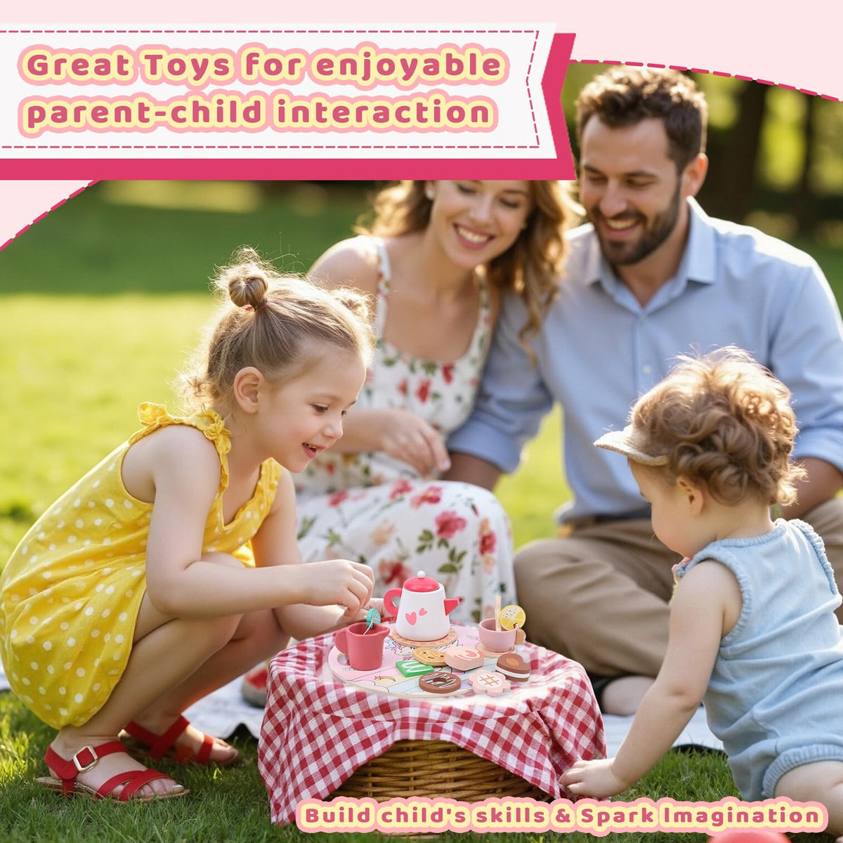 LOYO Unicorn Wooden Tea Party Set, Pretend Play Toddler Girl Toys Ages 3-5 🍁 All In One Marketplace Canada