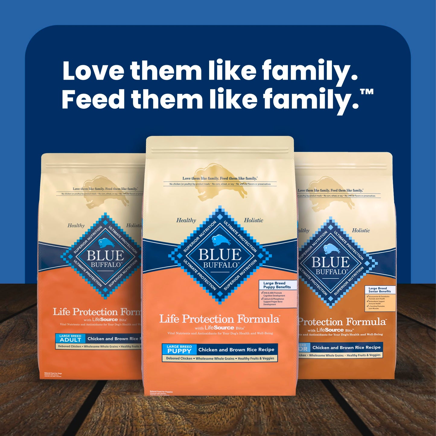 Blue Buffalo Life Protection Formula Chicken & Brown Rice Large Breed Puppy Dry Dog Food with DHA & ARA, Supports Immunity with LifeSource Bits, Promotes Healthy Muscles & Strong Bones, 11.7kg/26 lbs