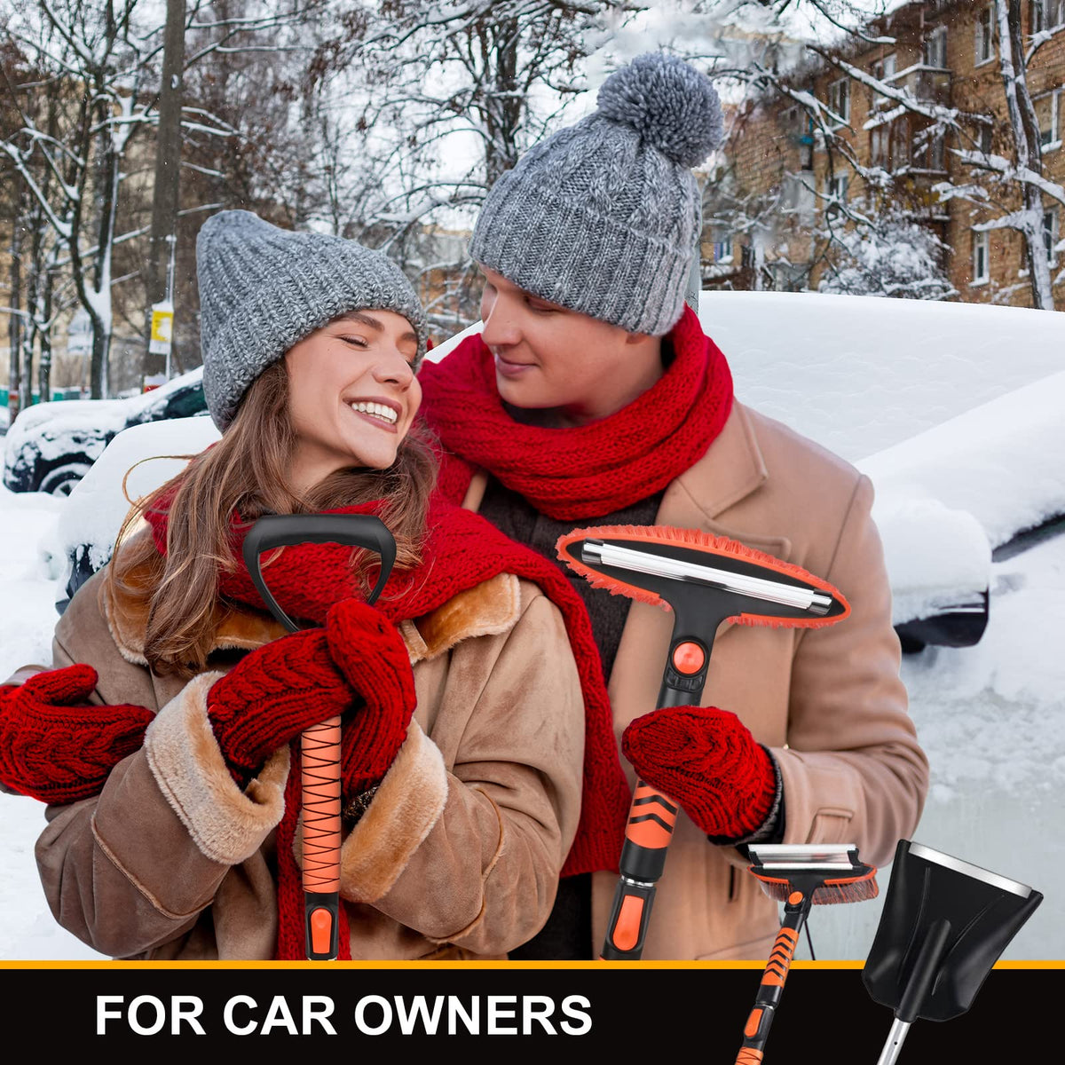 Tirol 42'' Snow Brush & Snow Shovel Kit for Car SUVs Truck Auto Extendable 🍁 All In One Marketplace Canada