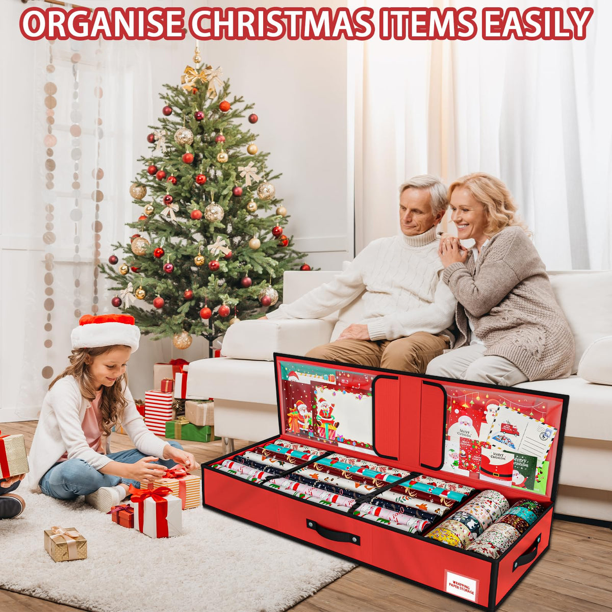 KYEVIS Wrapping Paper Storage Container, Under Bed Gift Wrap Organizer 🍁 All In One Marketplace Canada