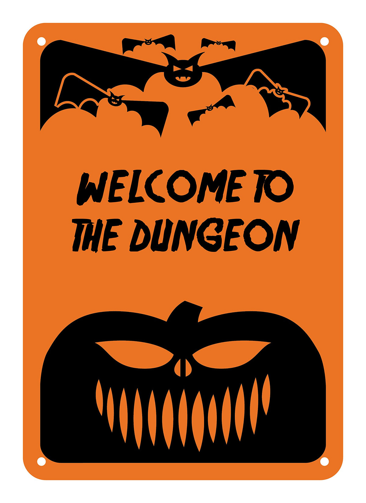 Reflective Aluminum Halloween Sign "Welcome to The Dungeon" 10" x 14" (HW-0037-RA)