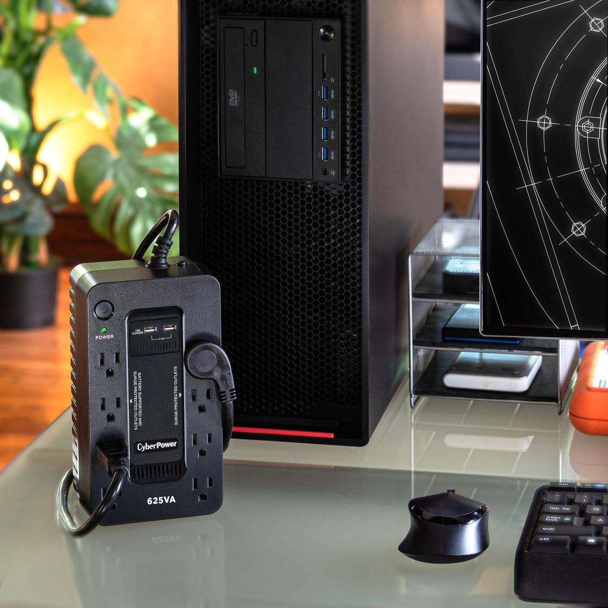 CyberPower ST625U Standby UPS Battery Backup and Surge Protector