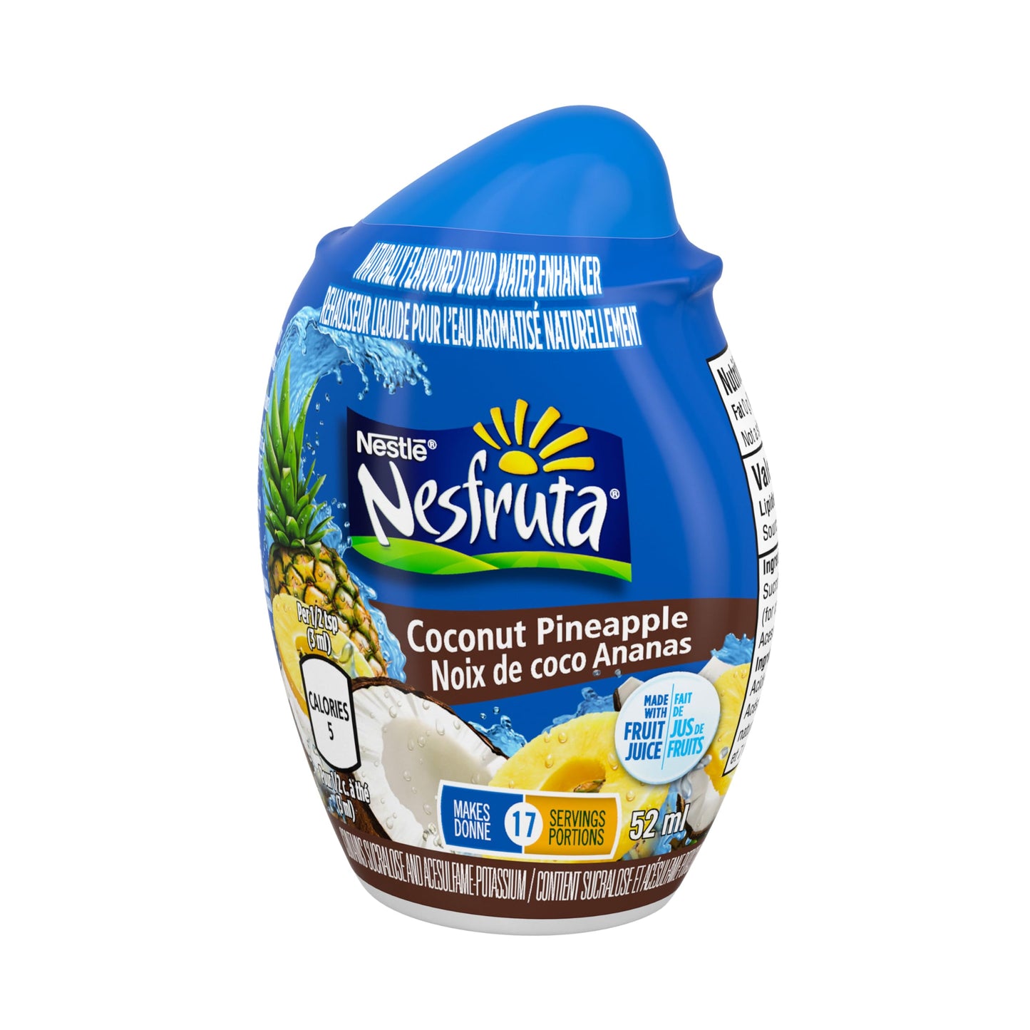 NESFRUTA Coconut Pineapple Liquid Water Enhancer, 12 Bottles, 624 ml NESFRUTA