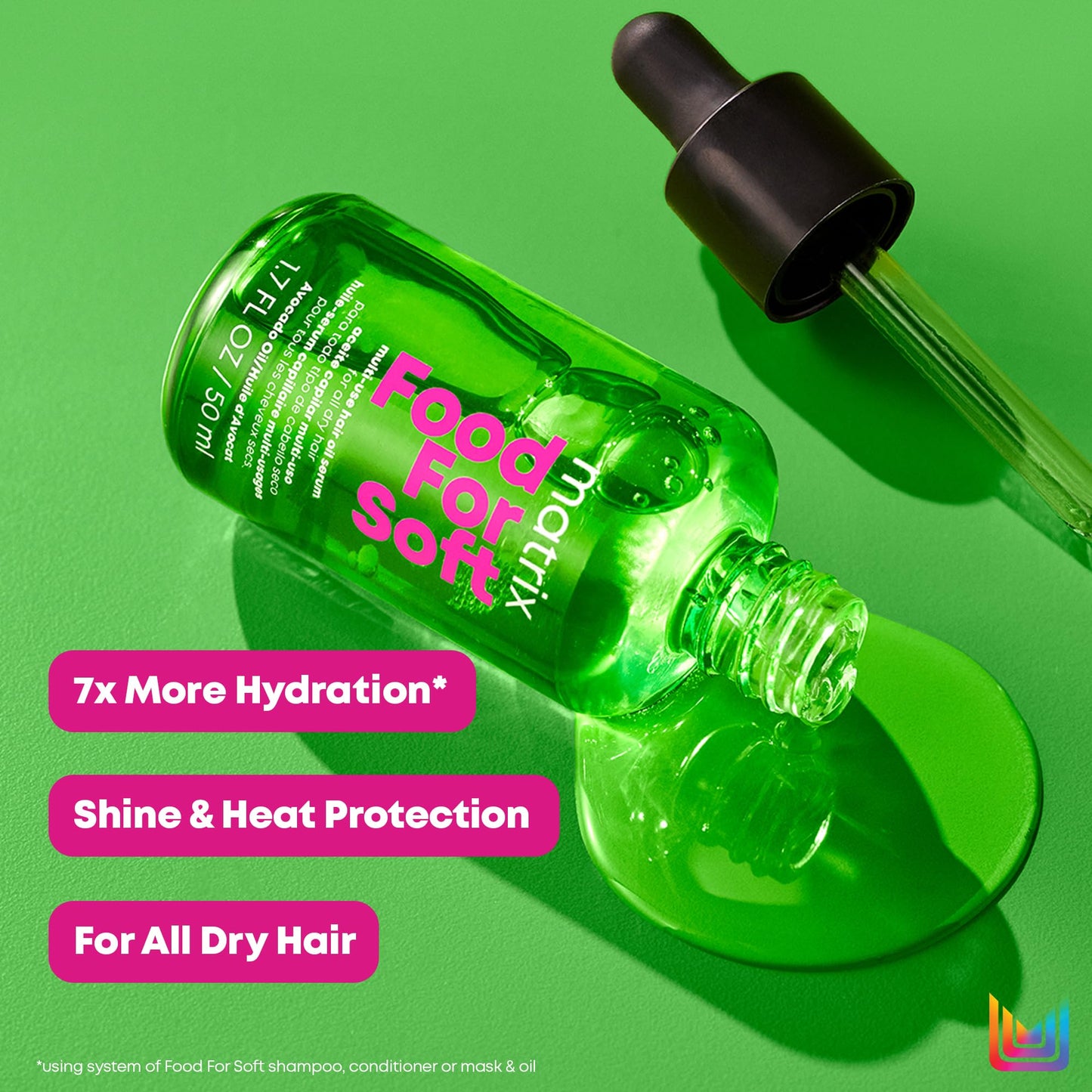 Matrix Multi-Use Hair Oil Serum for All Dry Hair, Hydrating Leave-In Treatment With Avocado Oil, Food for Soft, 50 ml - Available at All In One Marketplace Canada