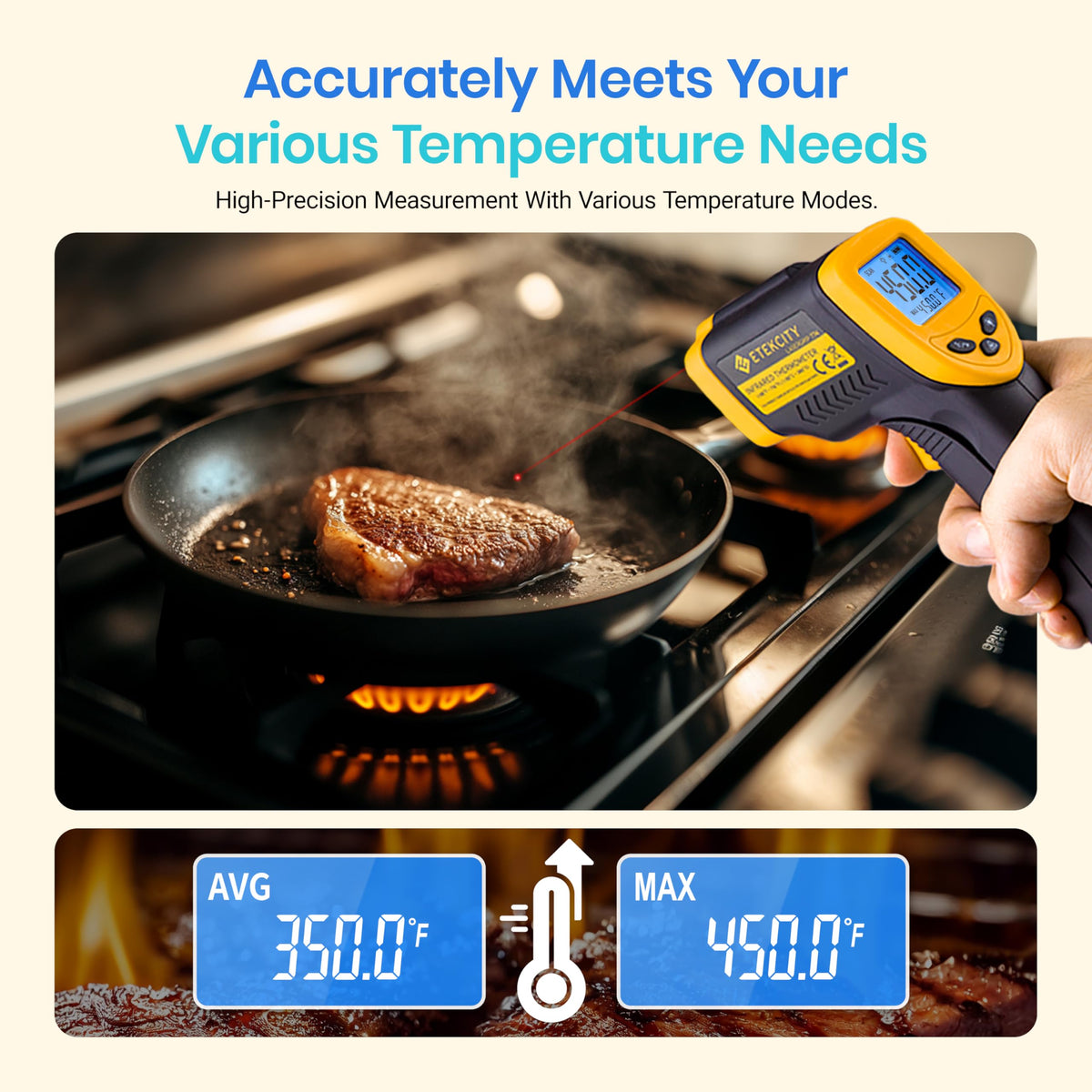 Etekcity Lasergrip 774 Infrared Thermometer, -58°F to 842°F (-50℃~450℃)