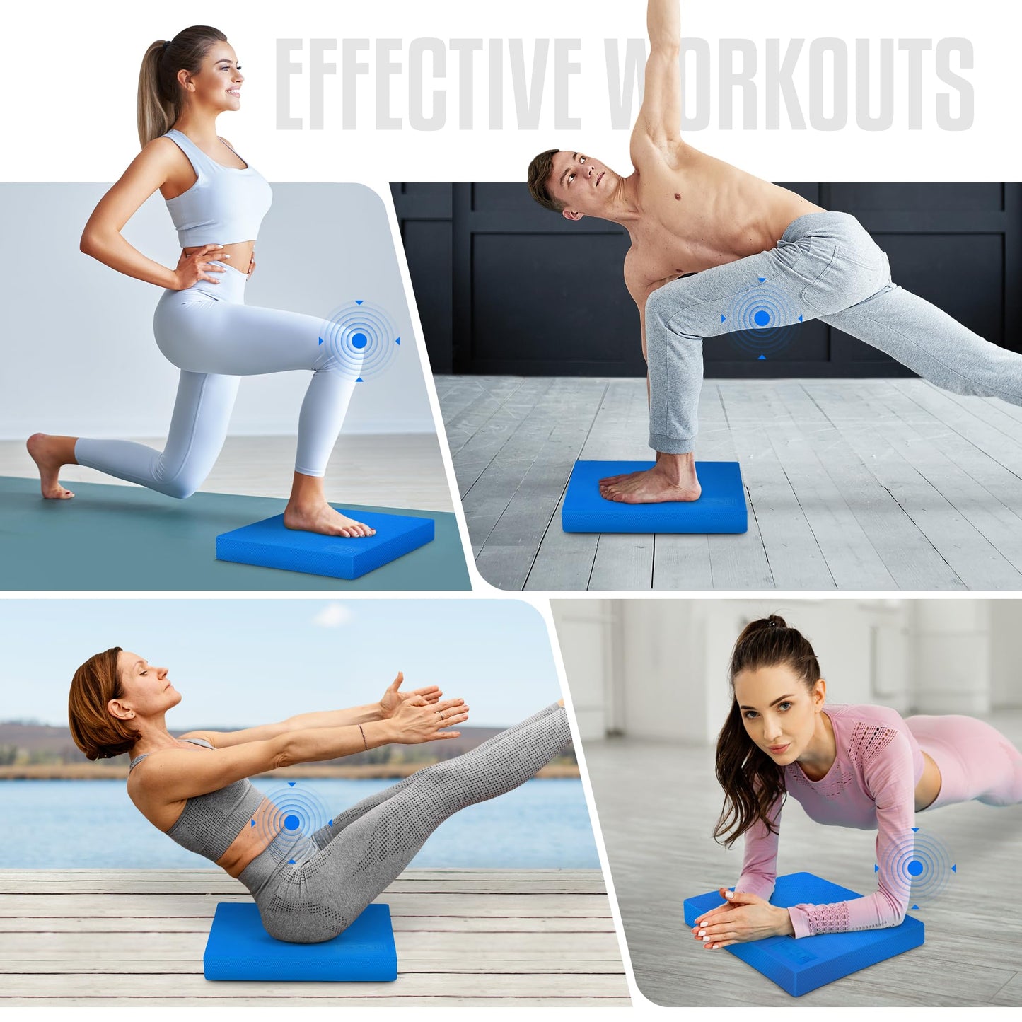 Yes4All Balance Pad, Nonslip TPE Foam Pad with Upgraded Sizes - L, XL, XXL Balance Mat for Fitness, Yoga, Pilates & Stability Training - Multicolor Options - L, Blue, Single π All In One Marketplace Canada