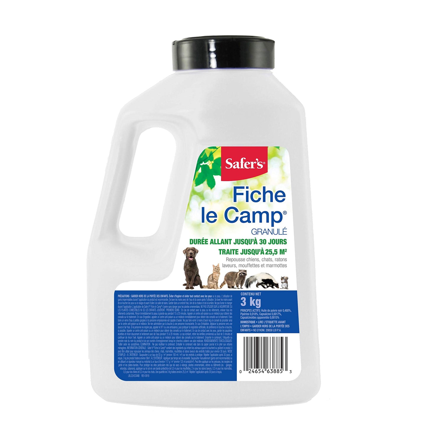 Safer's 3242CAN Critter Ridder Animal Repellent Granules - Repels raccoons, skunks, dogs, cats, squirrels, groundhogs, 3kg