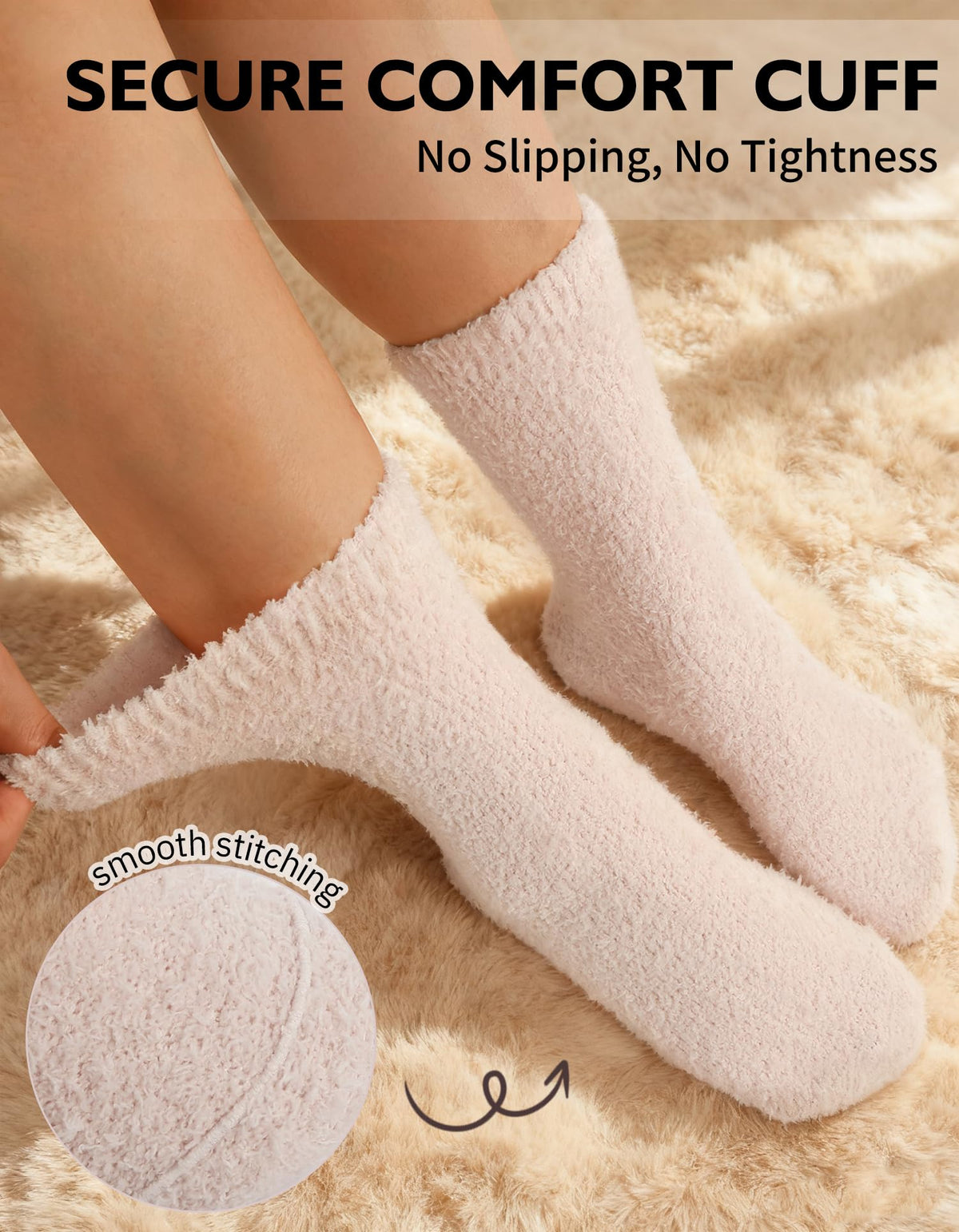 CLOSEMATE Womens Fuzzy Calf Socks, Cozy Cloud Socks Gift Box Set, 3 Pairs 🍁 All In One Marketplace Canada