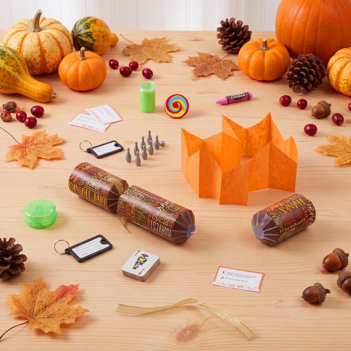 JOYIN 12 Pack Thanksgiving Party Table Favor No Snap No Popping with Party Hat, Joke & Gift Inside, Thanksgiving Holiday Traditions, Random gifts with Autumn Leaves, Pumpkin, Lettering Designs 🍁 All In One Marketplace Canada