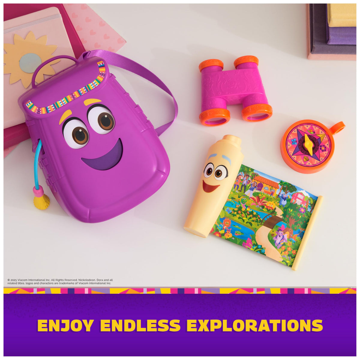 Dora, My Adventure Backpack, with Explorer Accessories‚ Toy Binoculars, Map & Compass, Kids Toys for Girls & Boys Ages 3 & Up