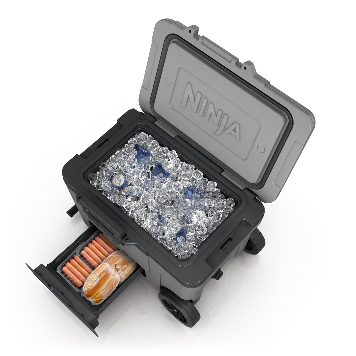 Ninja FrostVault™ 45qt/42.6L Wheeled Cooler, Dry Storage Drawer, Slate Gray