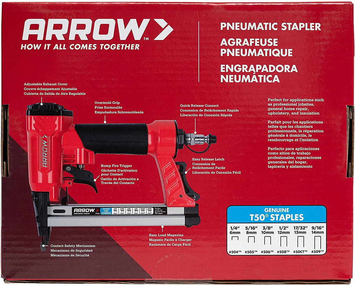 Arrow FastenerPT50 Pneumatic Staple Gun Red