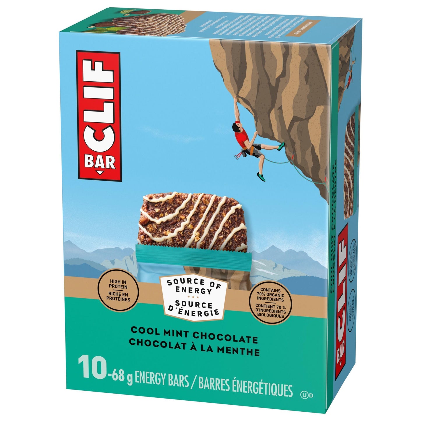 Clif Bar Energy Bars, Cool Mint Chocolate, Snacks, 680 g (Pack of 10) π All In One Marketplace Canada
