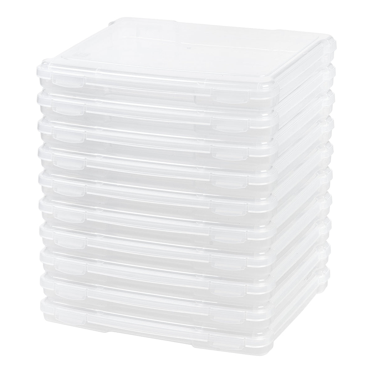 IRIS USA Board Game Storage |Made in USA| Slim Craft Case (10-Pack) - Clear